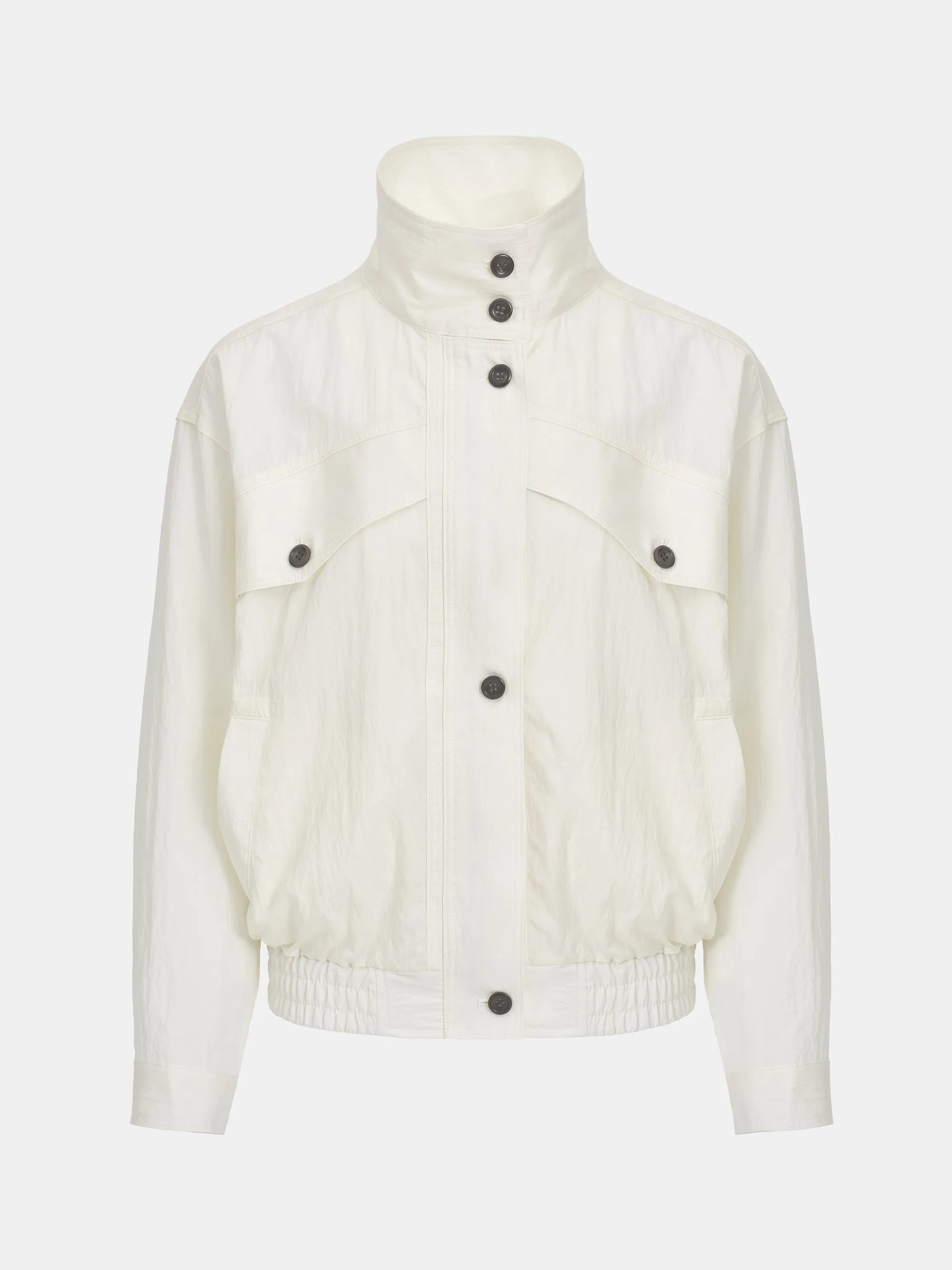 Crinkled Blouson Jacket, Cream sold by Source Unknown product image thumbnail 4