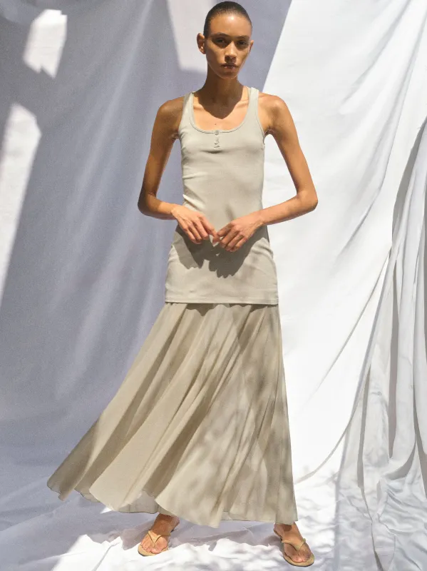 Layered Tank Dress, Beige made by Source Unknown