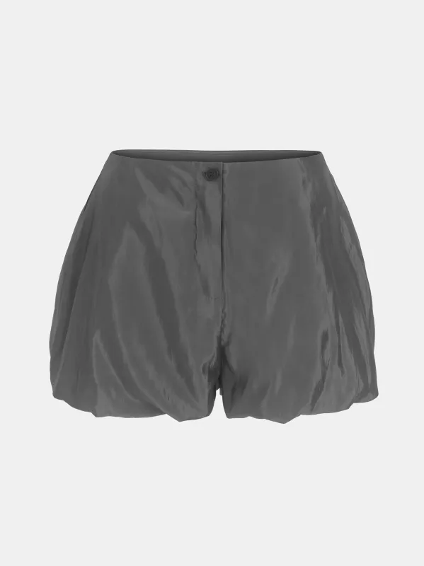 Satin-Effect Balloon Shorts, Grey made by Source Unknown