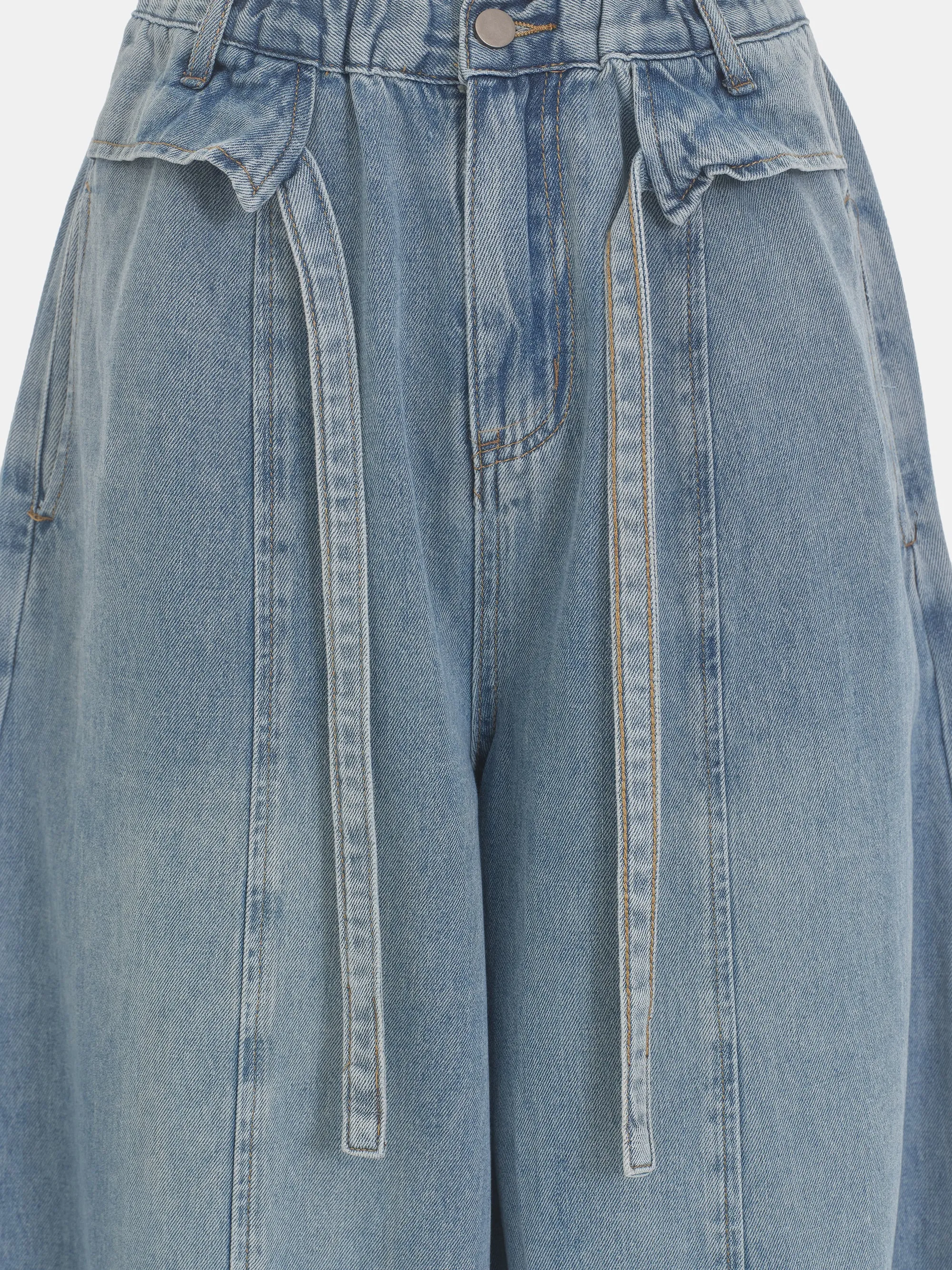 Drawstring Balloon Jeans, Light Blue sold by Source Unknown product image thumbnail 2
