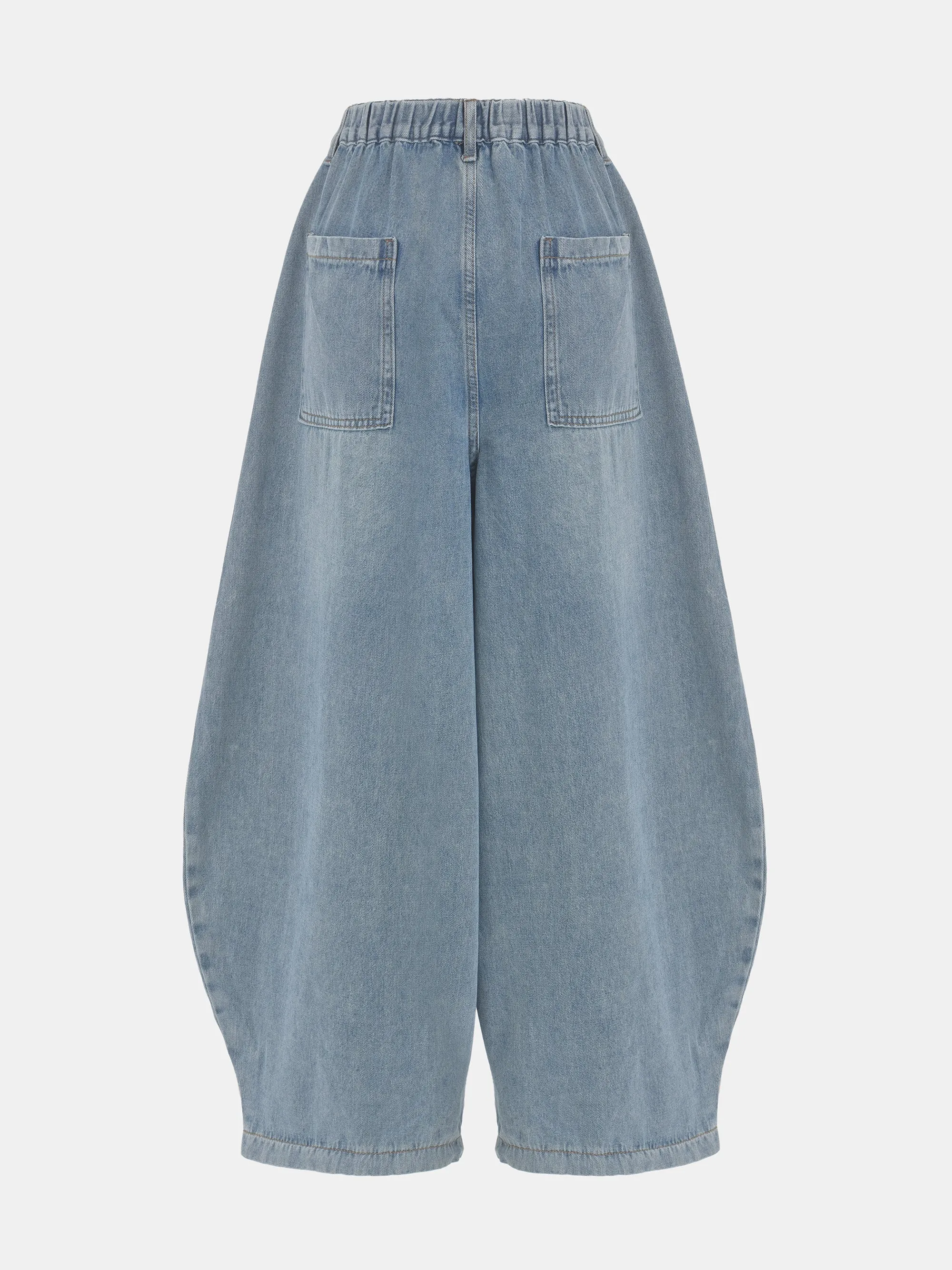 Drawstring Balloon Jeans, Light Blue sold by Source Unknown product image thumbnail 3