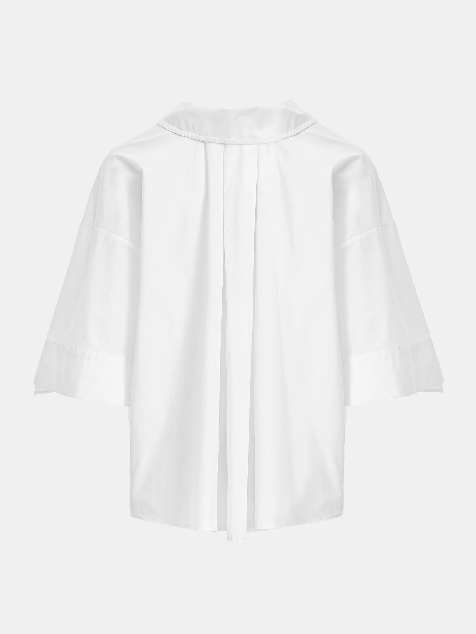 Drawstring Foldover-Collar Shirt, Ivory sold by Source Unknown product image thumbnail 3