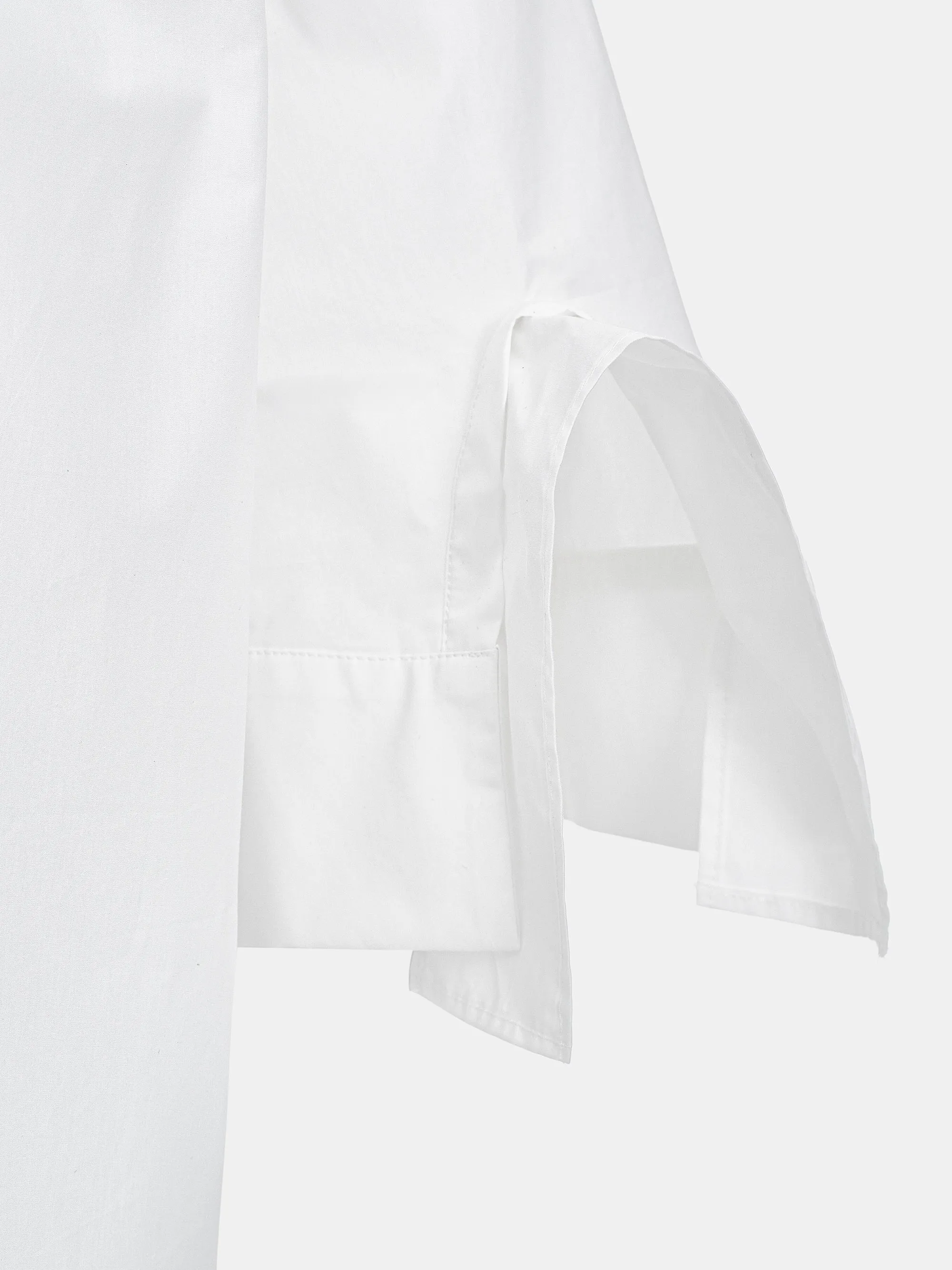 Drawstring Foldover-Collar Shirt, Ivory sold by Source Unknown product image thumbnail 2