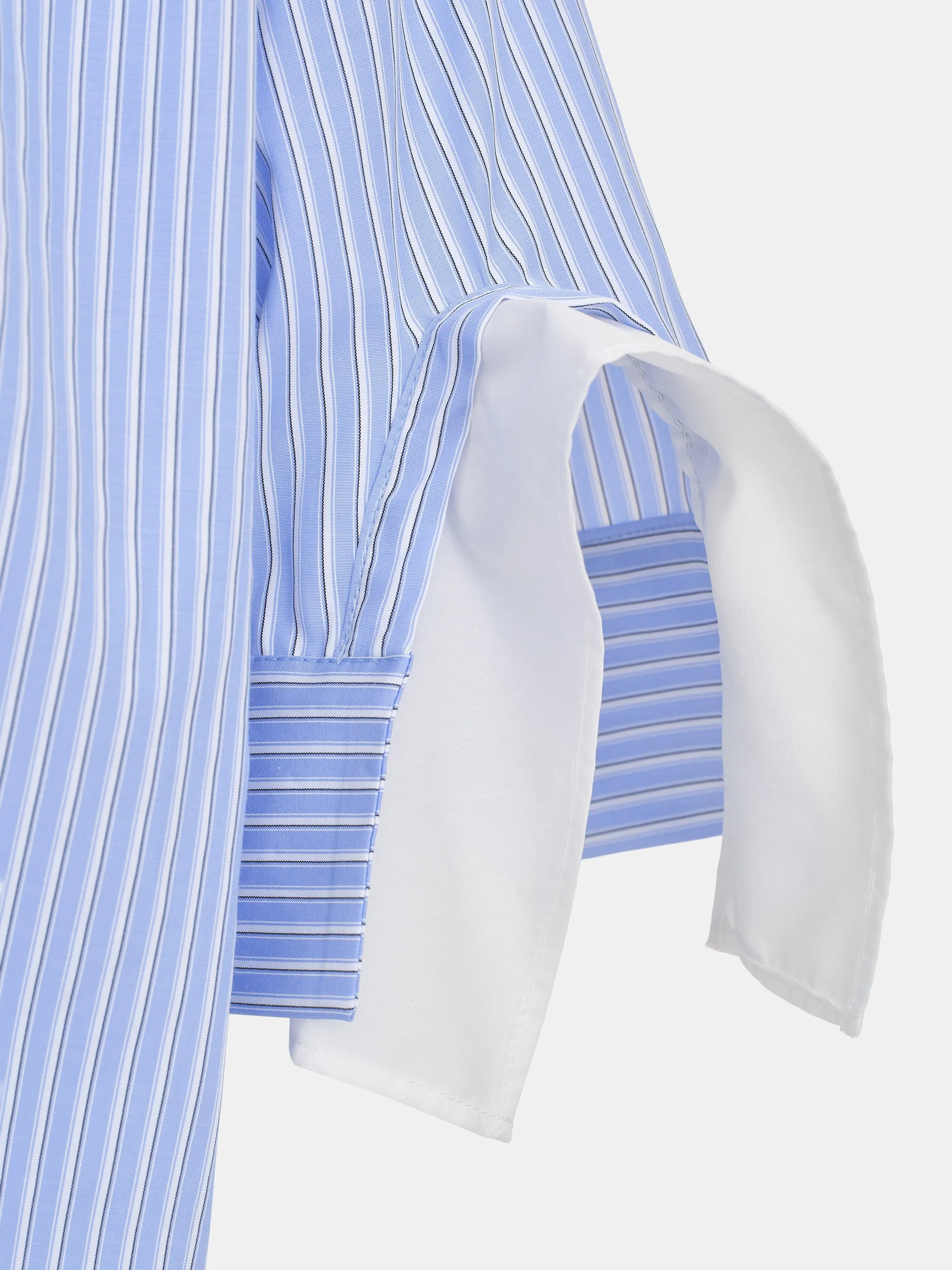 Drawstring Foldover-Collar Shirt, Striped Blue sold by Source Unknown product image thumbnail 2
