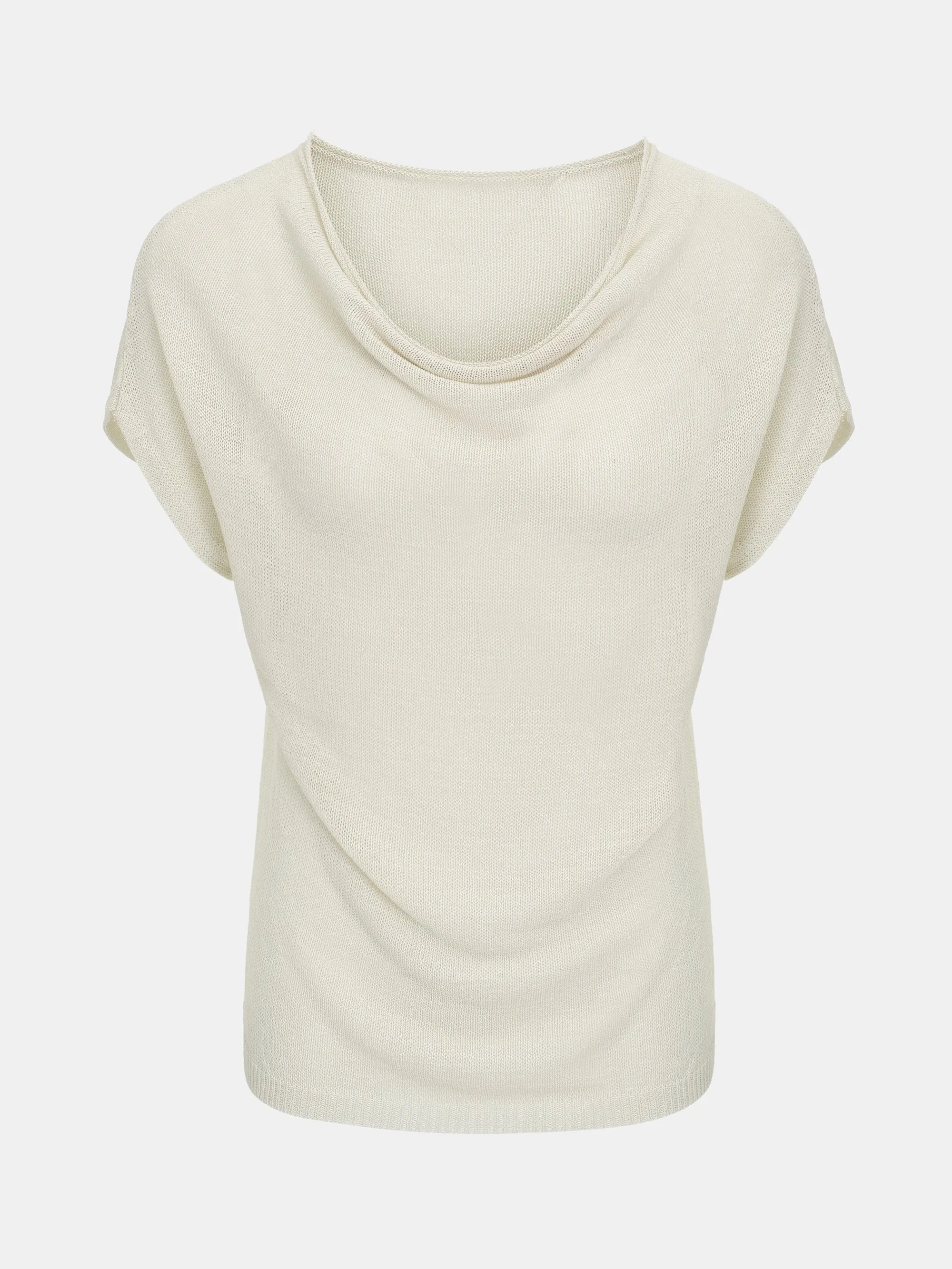 Draped Cowl-Neck Top, Beige sold by Source Unknown