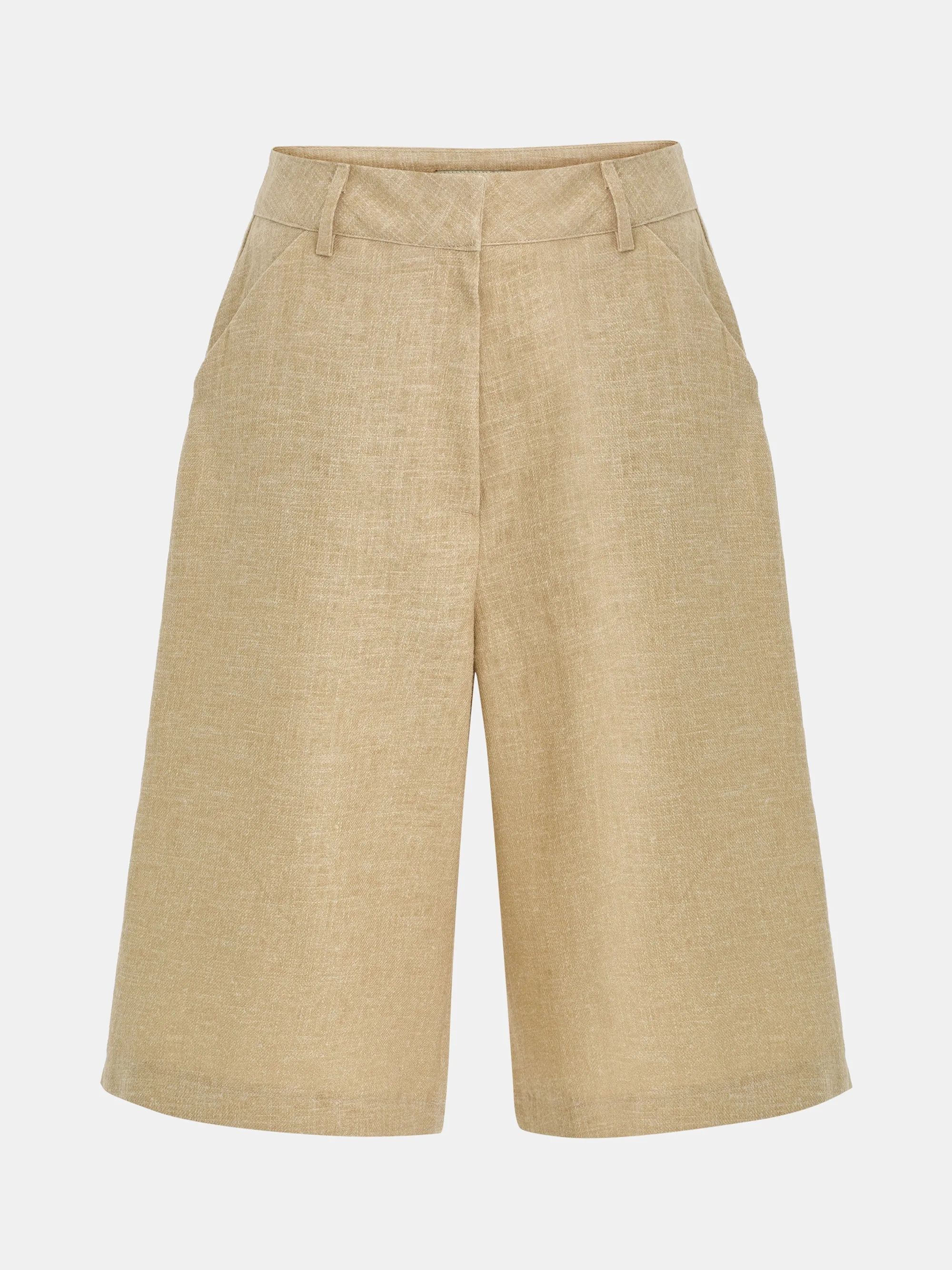 Linen Bermuda Shorts, Beige sold by Source Unknown