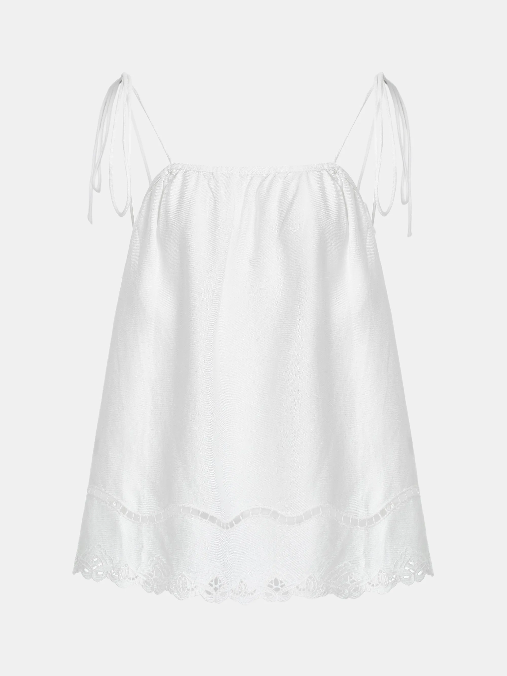 Self-Tie Eyelet Top, Ivory sold by Source Unknown product image thumbnail 2