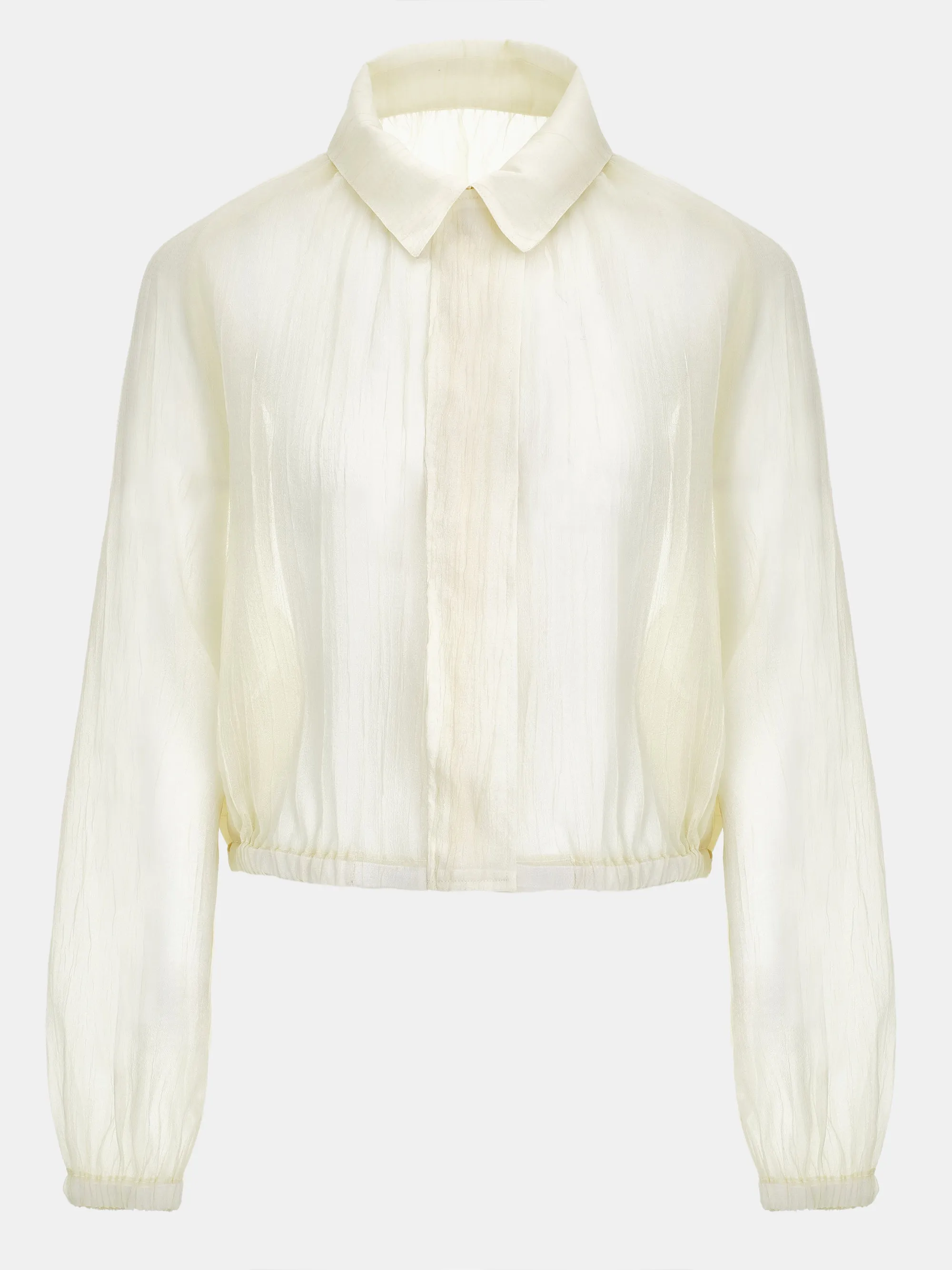 Crinkled Sheer Jacket, Ivory sold by Source Unknown