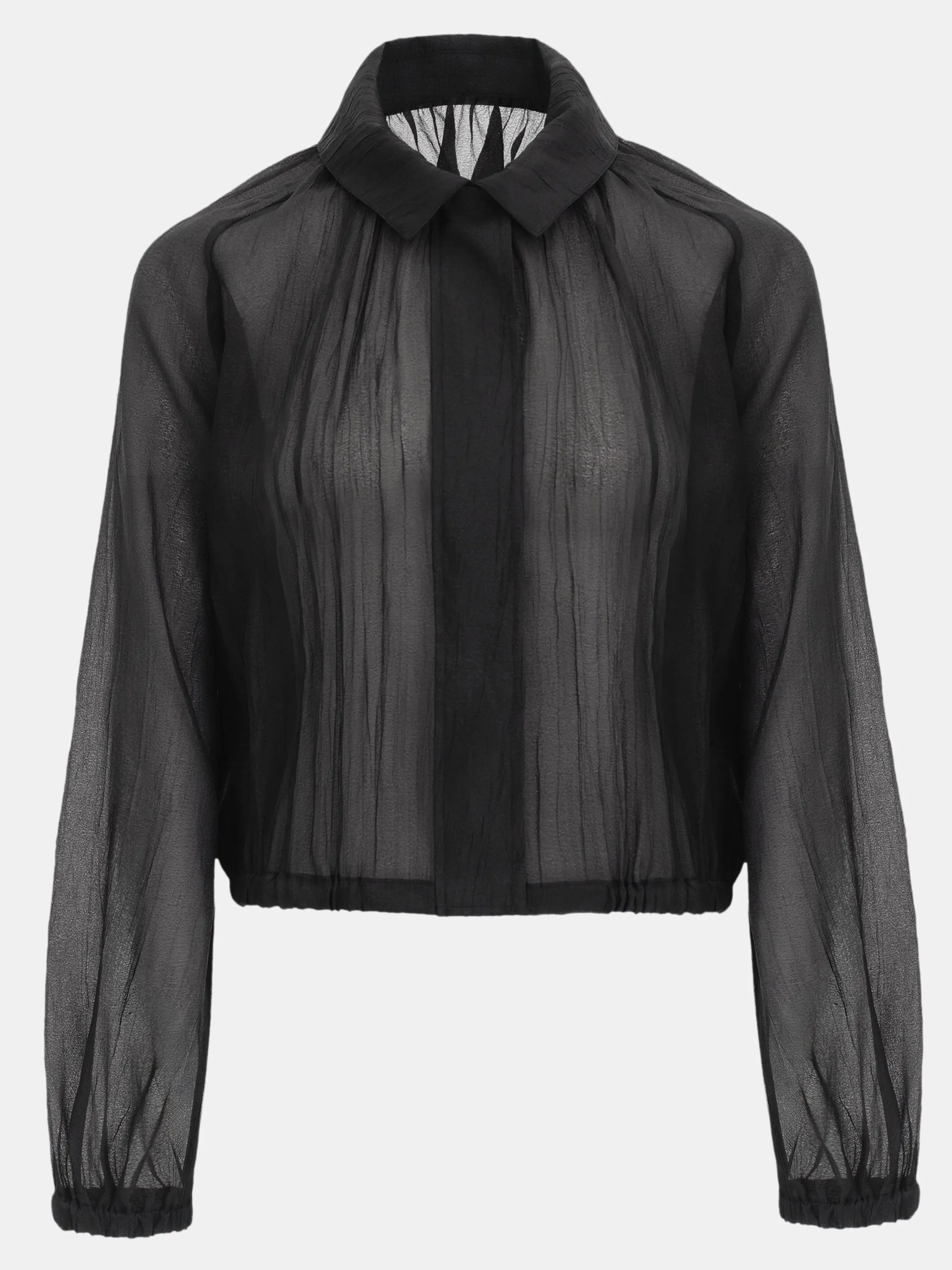 Crinkled Sheer Jacket, Black sold by Source Unknown