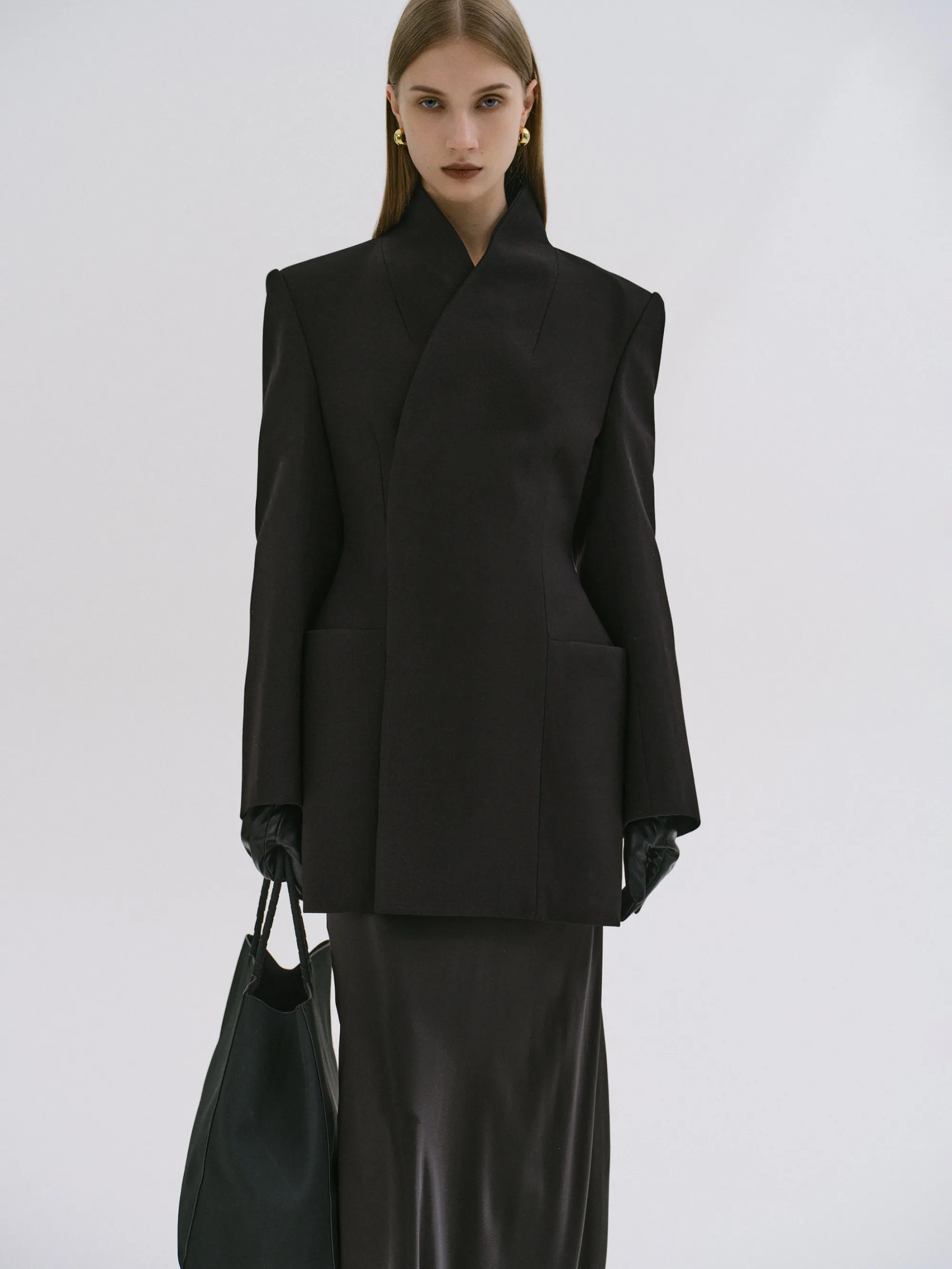 Corrin Wrap Blazer, Black sold by Source Unknown product image thumbnail 3