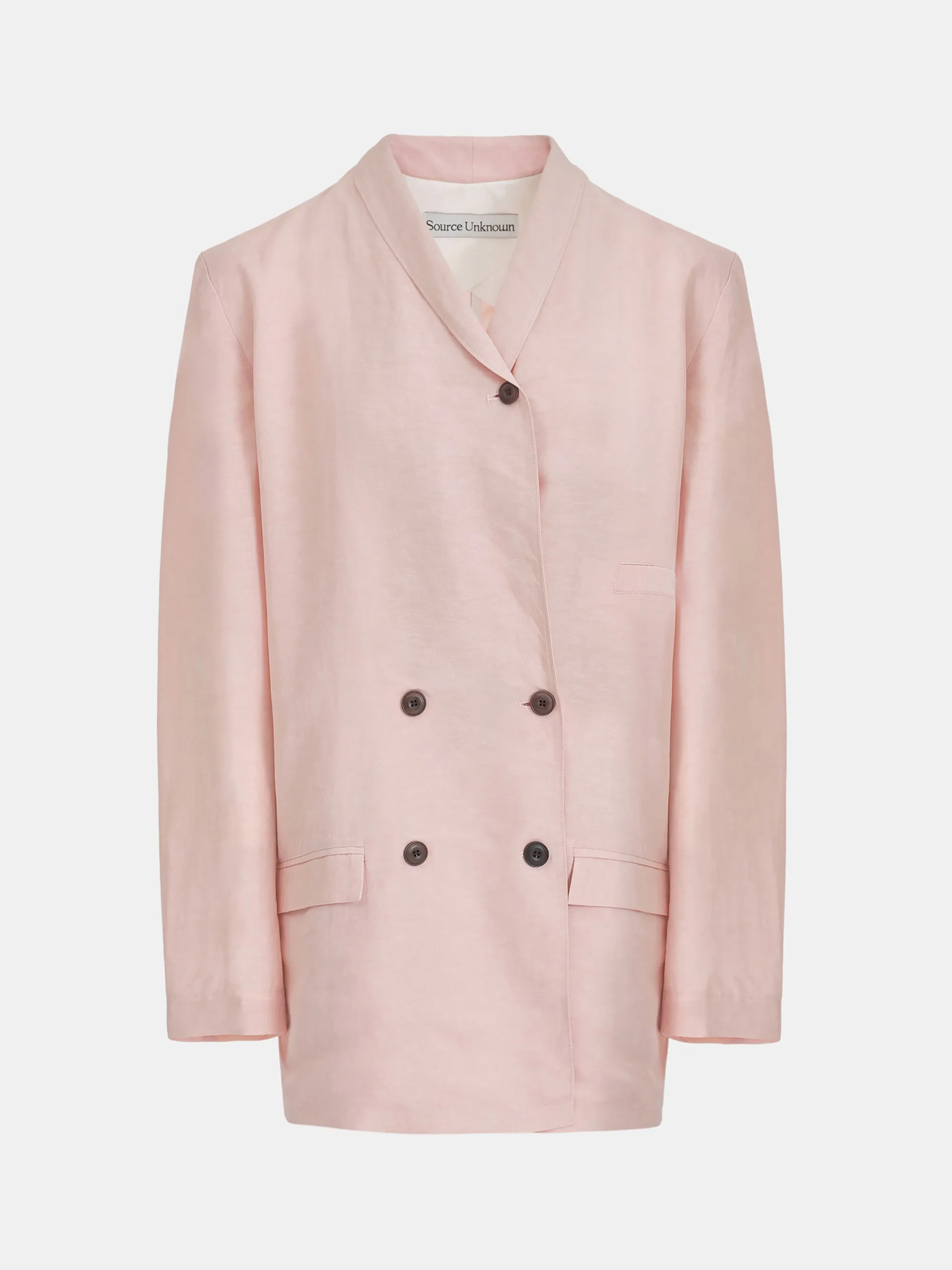 Beaza Linen-Blend Blazer, Pink sold by Source Unknown