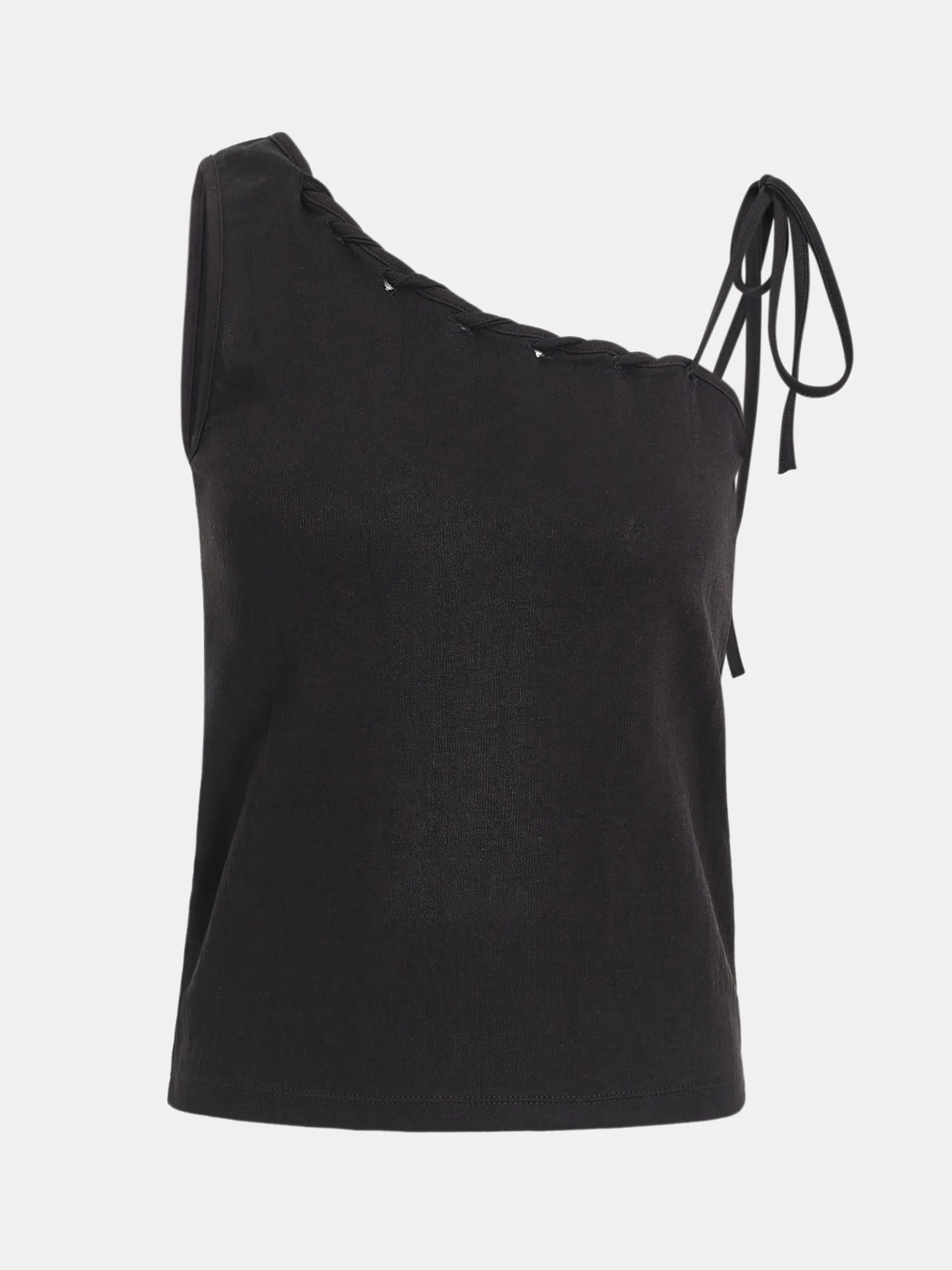 Tabi Lace-Up Tank Top, Black sold by Source Unknown