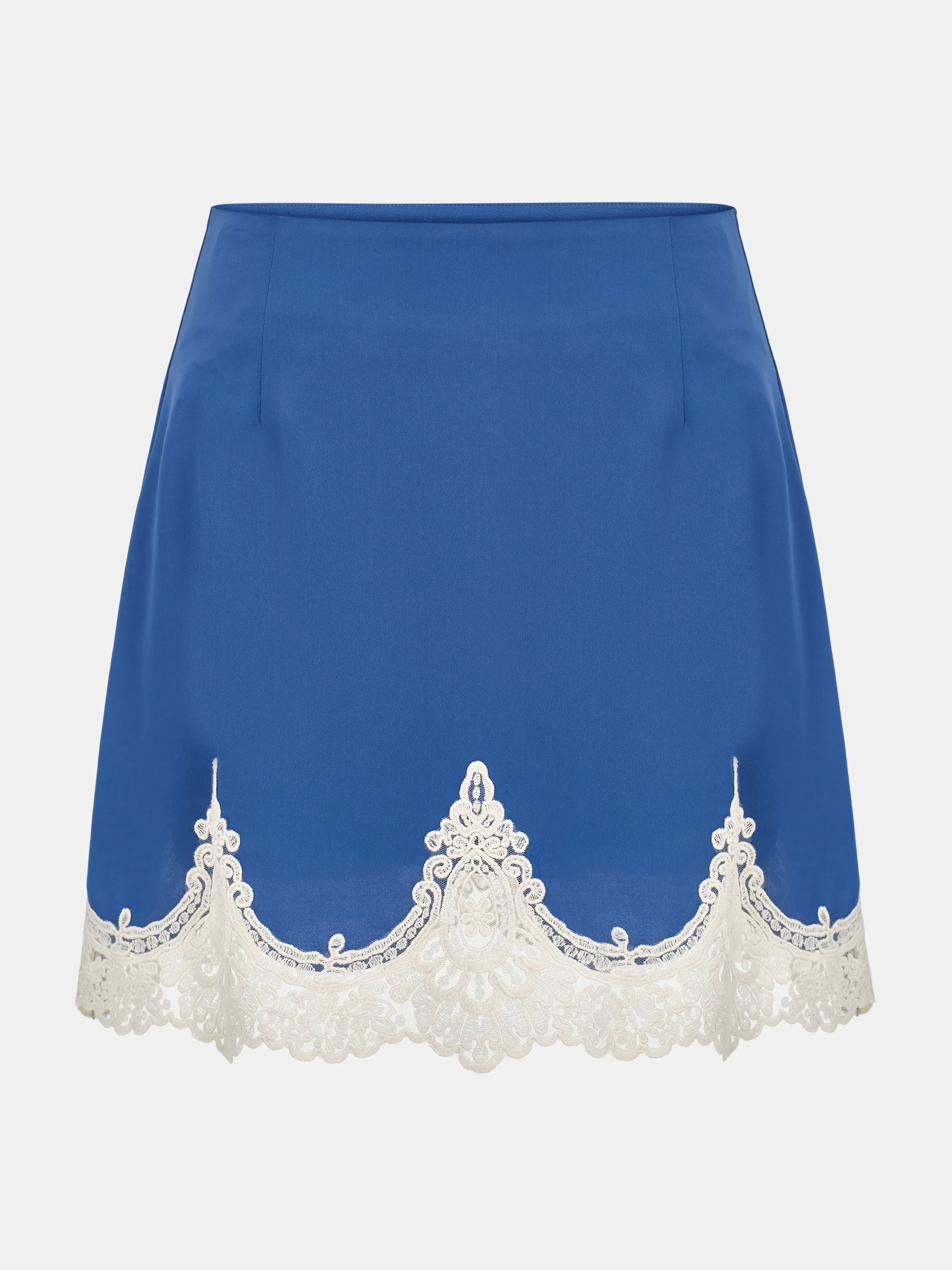 Celia Lace-Trimmed Satin Skirt, Blue sold by Source Unknown product image thumbnail 2