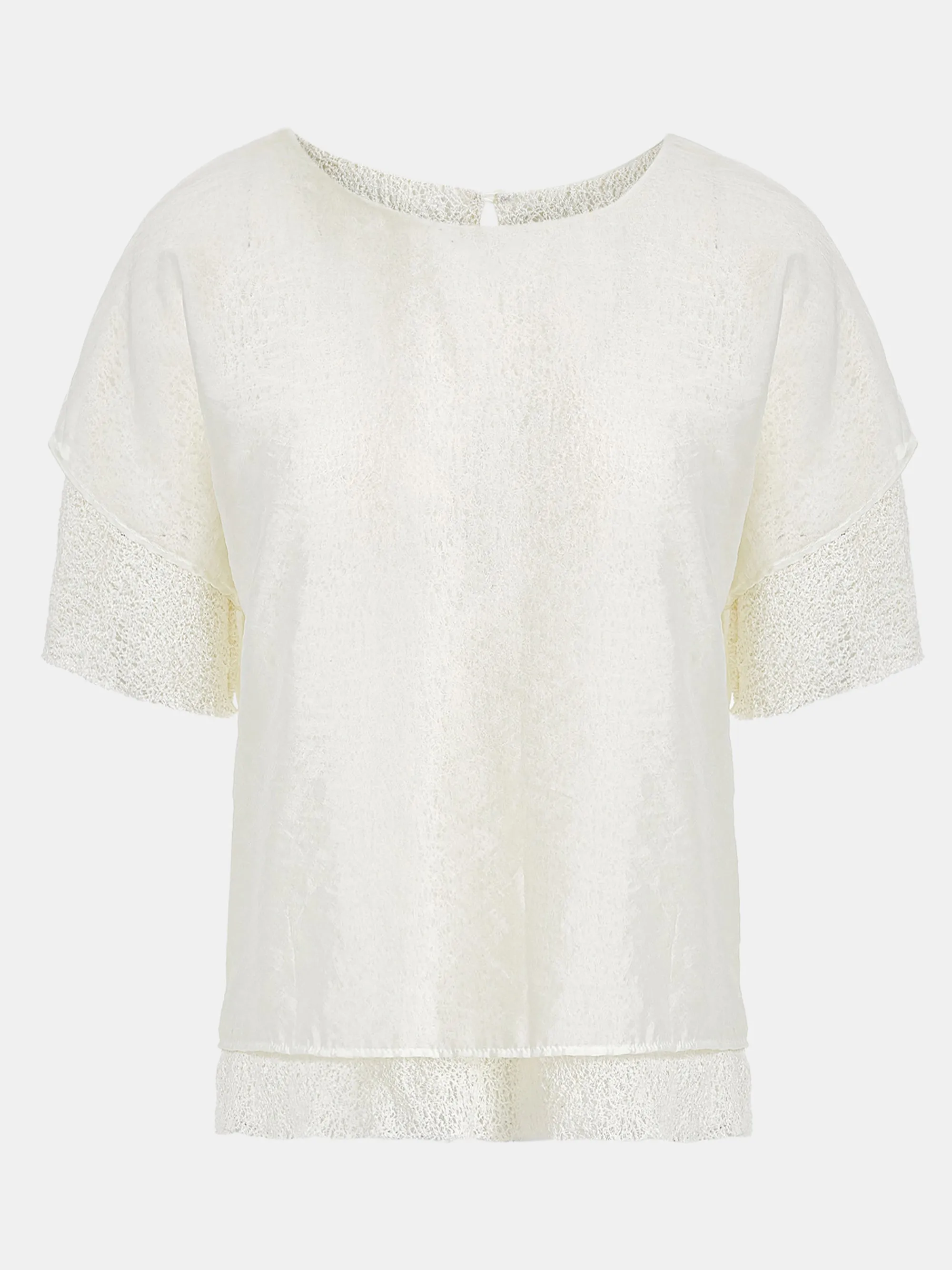 Margot Ciffon Overlay Jersey Top, Ivory sold by Source Unknown