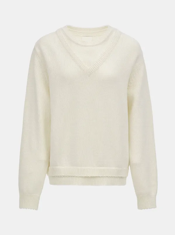 Rio Double Layered Sweater, Ivory made by Source Unknown