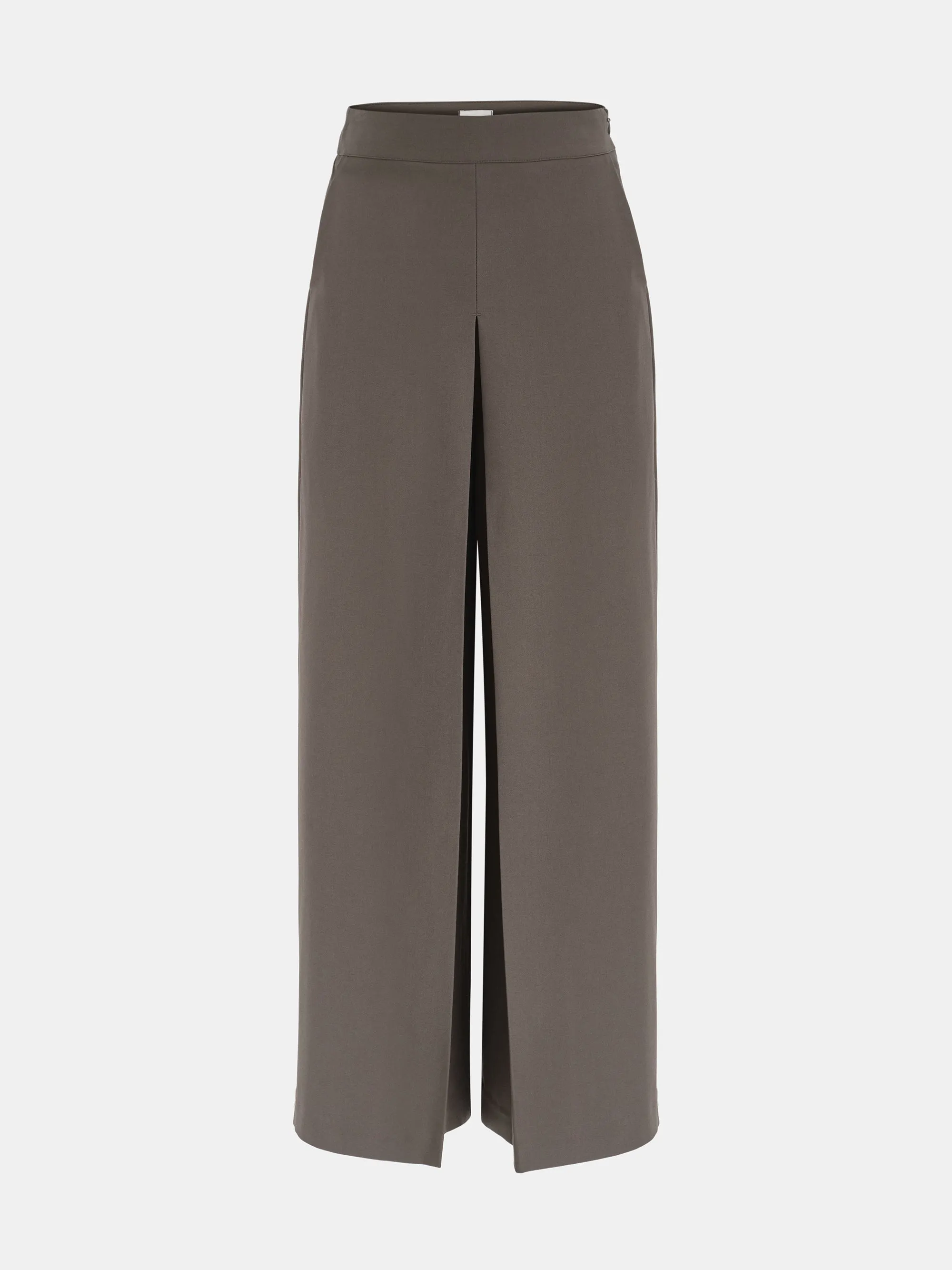 Thalia Box-Pleat Wide Trousers, Mocha sold by Source Unknown