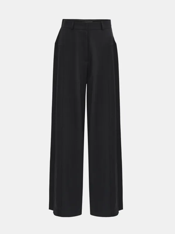 Meghan Flowy Wide-Leg Pants, Black made by Source Unknown