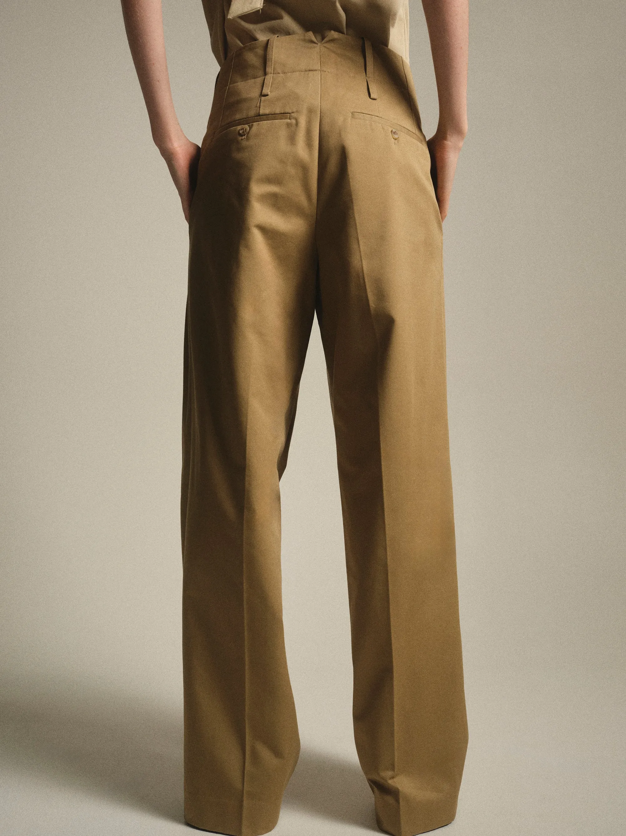 Dalston Double Waistband Chino Trousers, Beige sold by Source Unknown product image thumbnail 3