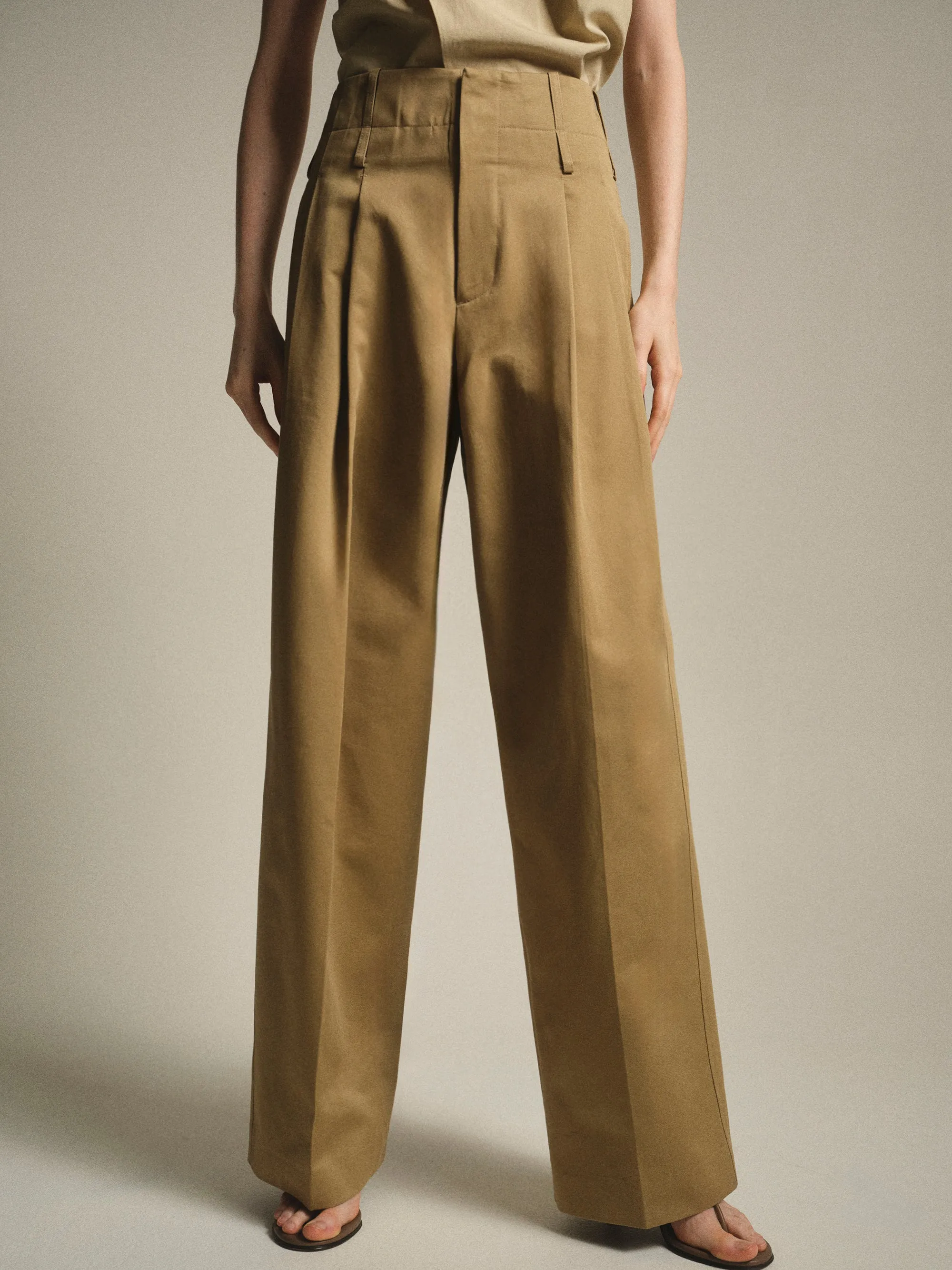 Dalston Double Waistband Chino Trousers, Beige sold by Source Unknown product image thumbnail 2