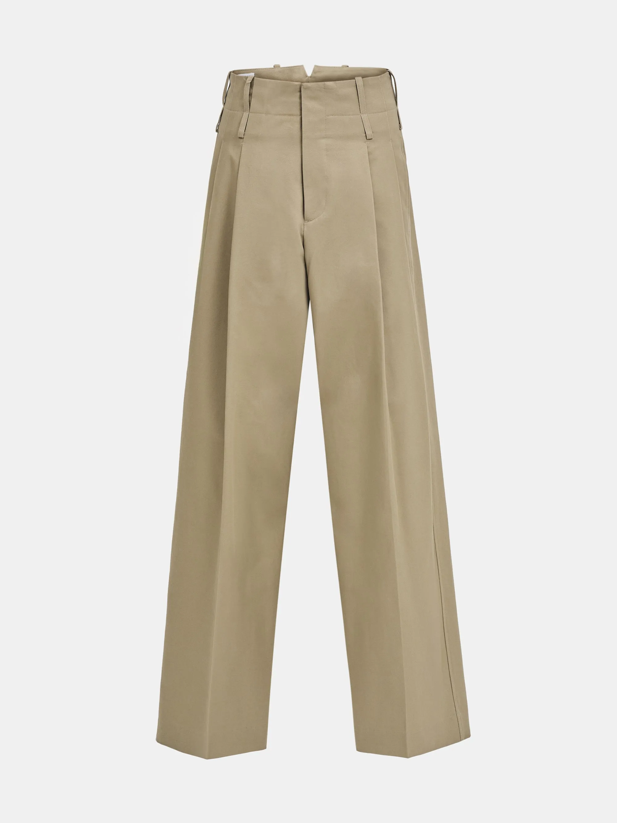 Dalston Double Waistband Chino Trousers, Beige sold by Source Unknown