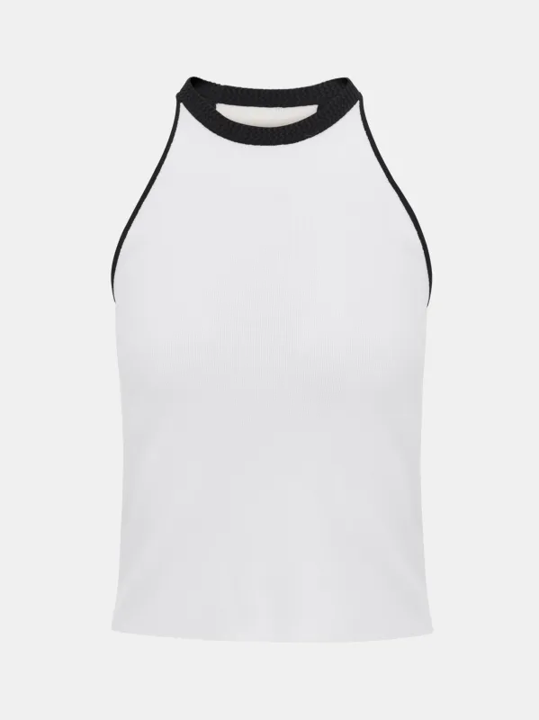 Ohia Compact Knit Tank, White made by Source Unknown