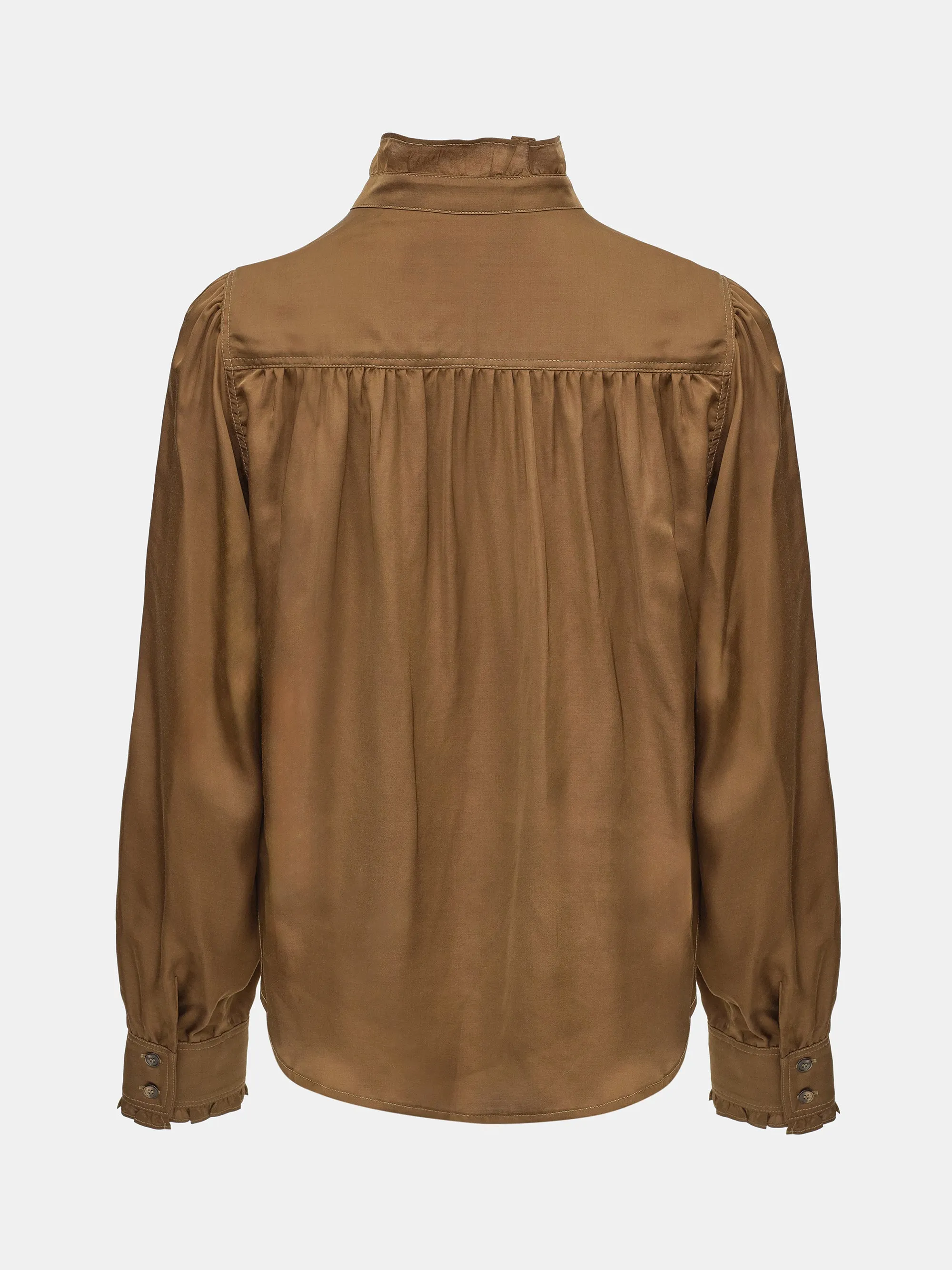 Della Frilled Neck Blouse, Brown sold by Source Unknown product image thumbnail 2