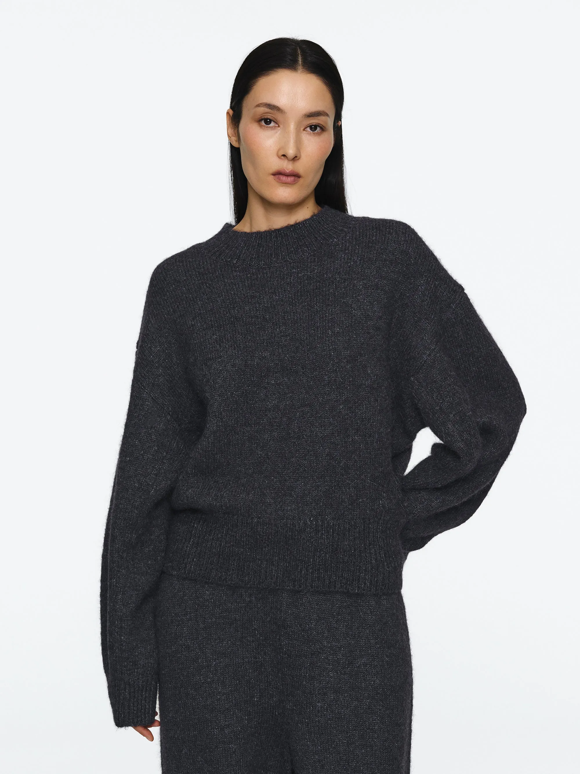 Bryde Relaxed Wool-Blend Sweater, Charcoal sold by Source Unknown product image thumbnail 4