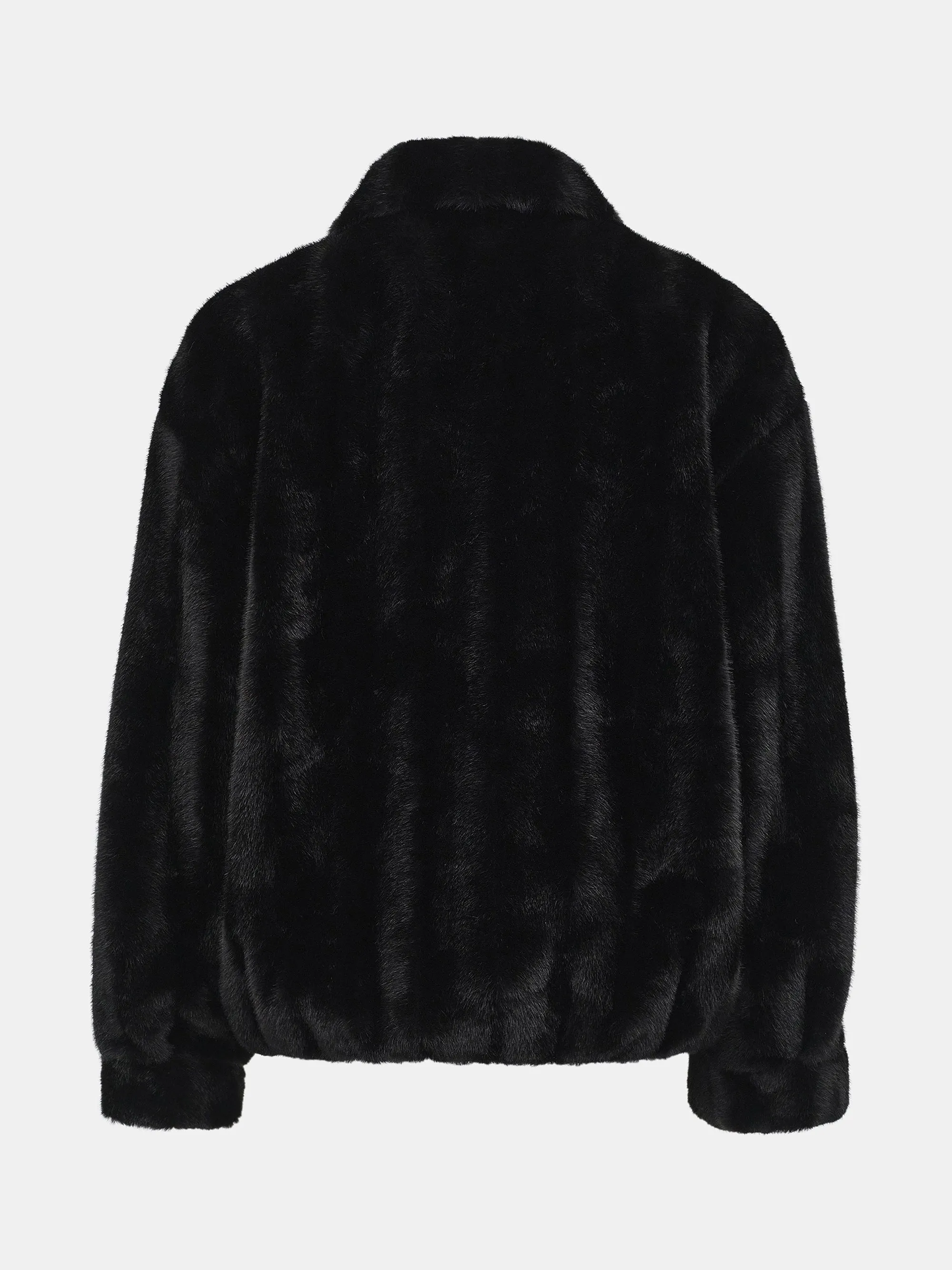 Tate Faux-Fur Zip Bomber Jacket, Black sold by Source Unknown product image thumbnail 2