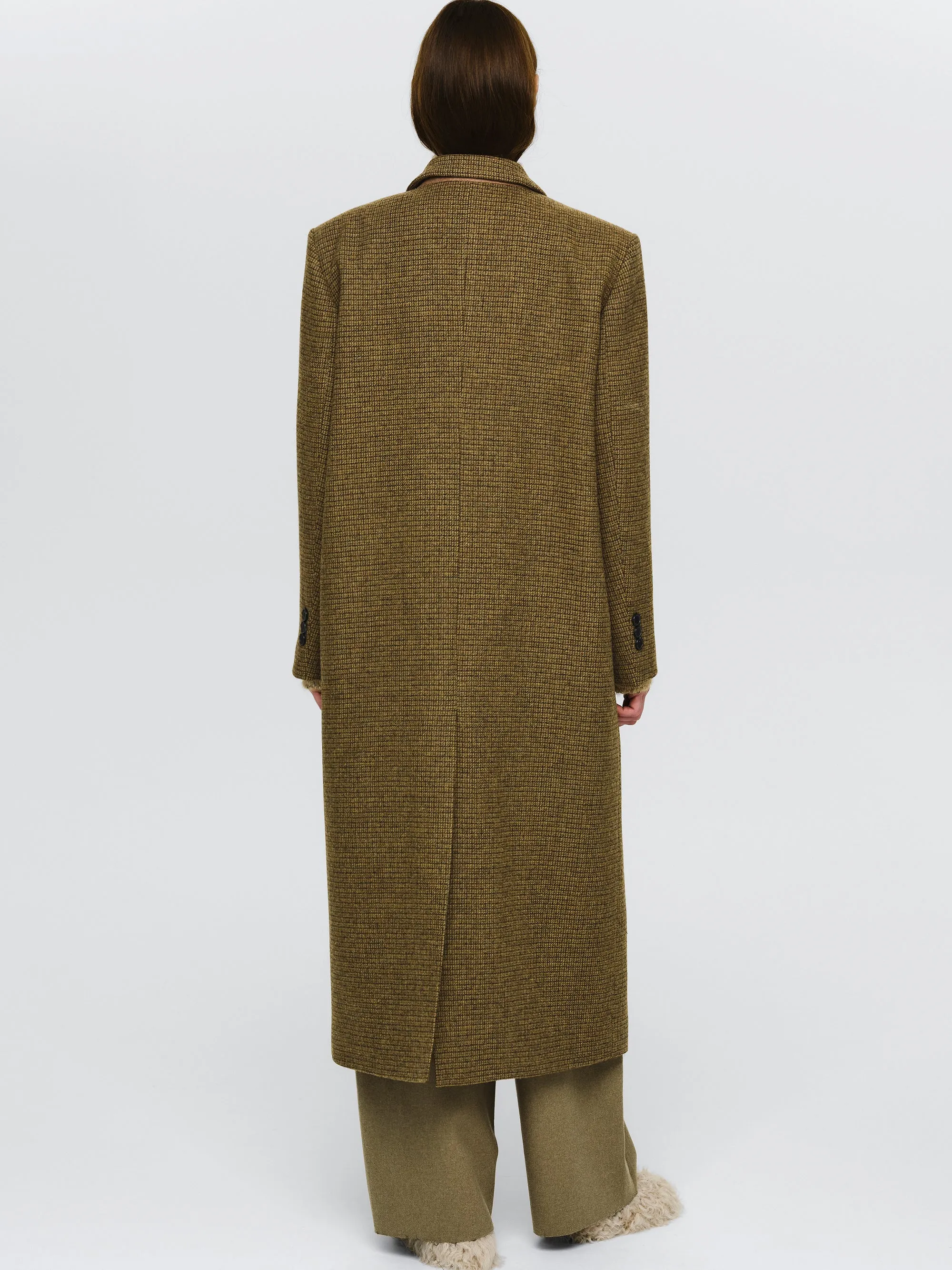 Lava Plaid Wool Maxi Coat, Brown sold by Source Unknown product image thumbnail 5