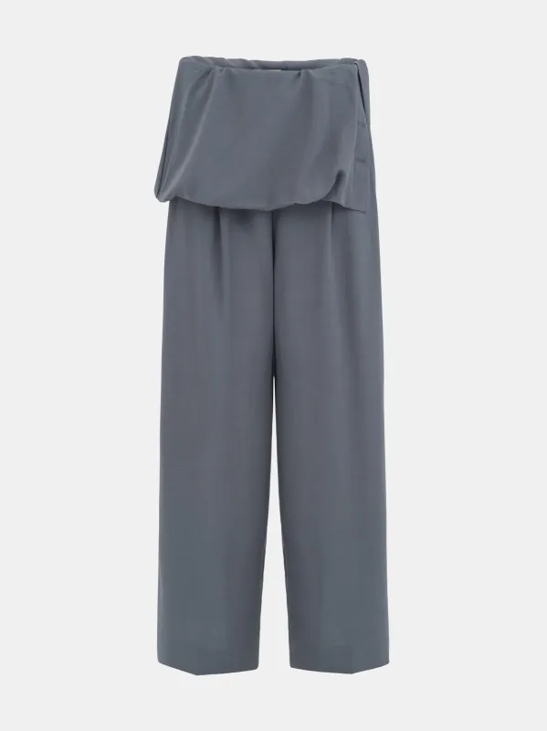 Stevie Fold-Over Trousers, Grey made by Source Unknown