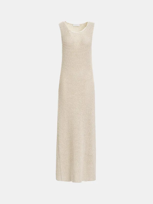 Veronica Crochet Maxi Dress, Natural made by Source Unknown