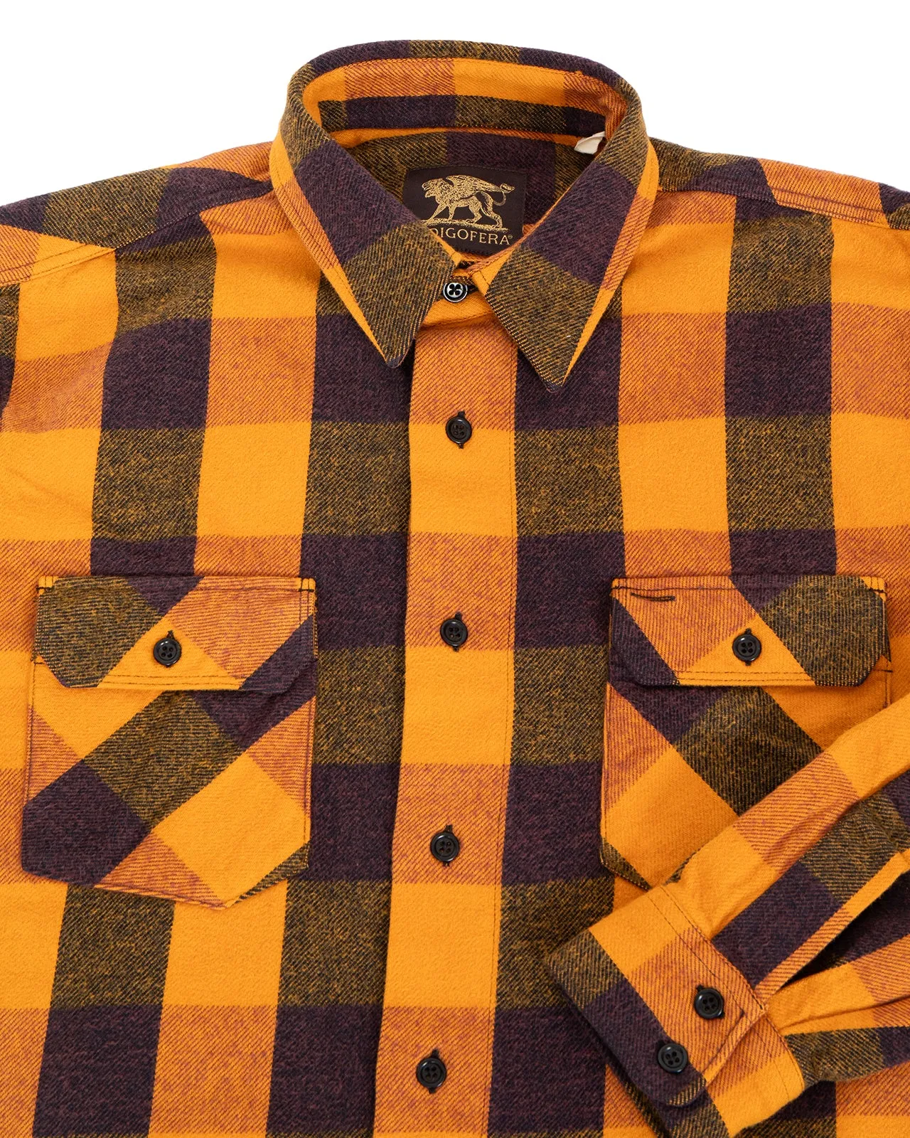 Indigofera Norris Shirt, Orange / Vine / Black sold by Pancho and Lefty product image thumbnail 2