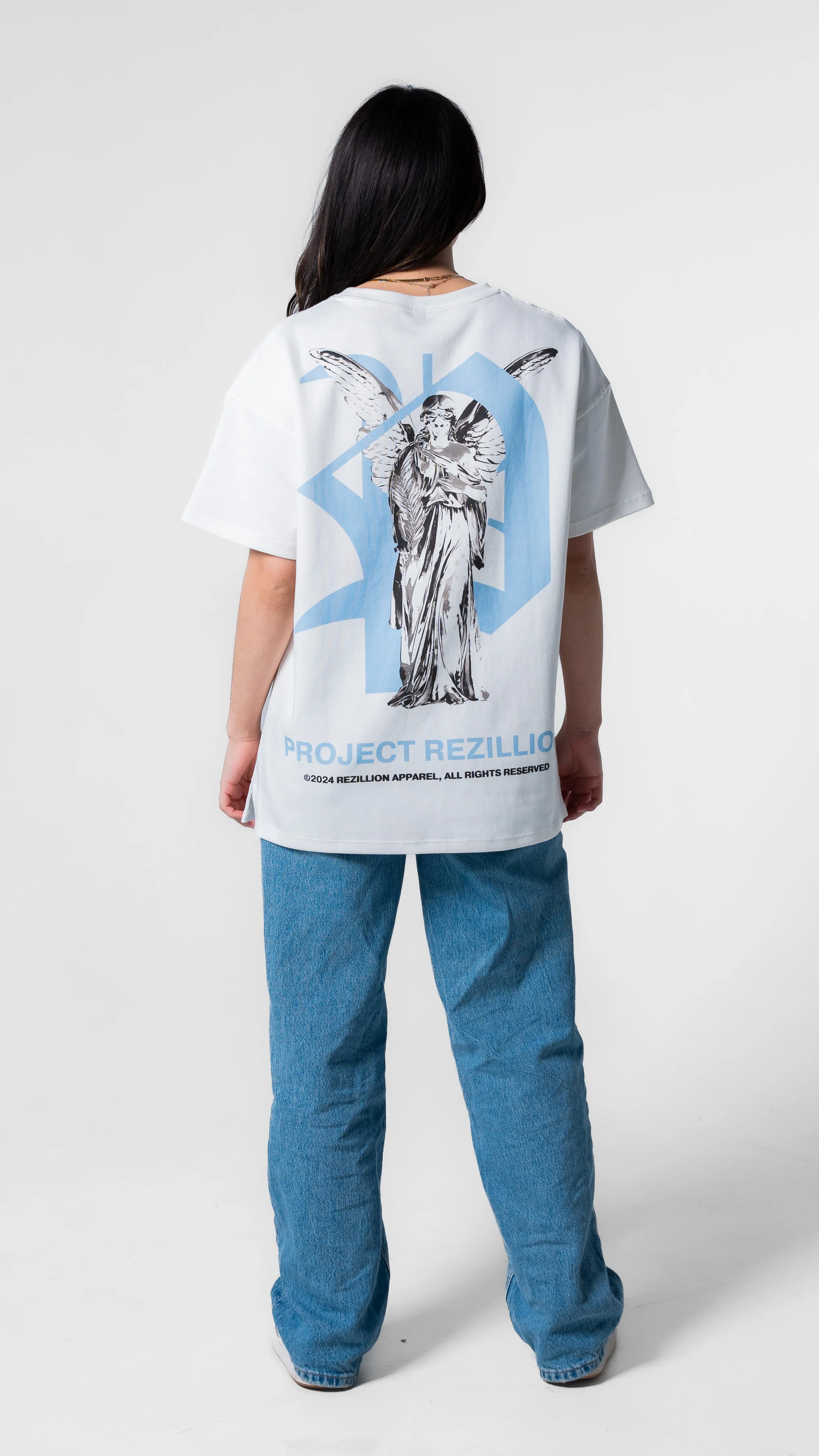 Project Rezillion Angel Tee (White & Blue) sold by Rezillion Apparel product image thumbnail 3