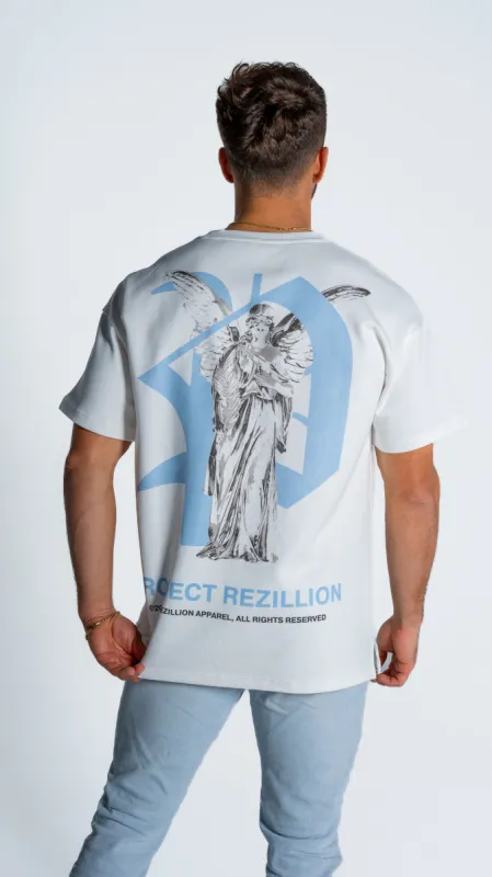 Project Rezillion Angel Tee (White & Silver) sold by Rezillion Apparel