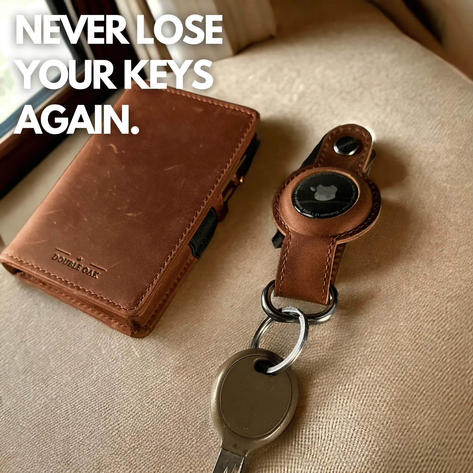 Leather AirTag Key Organizer sold by Double Oak Essentials product image thumbnail 4