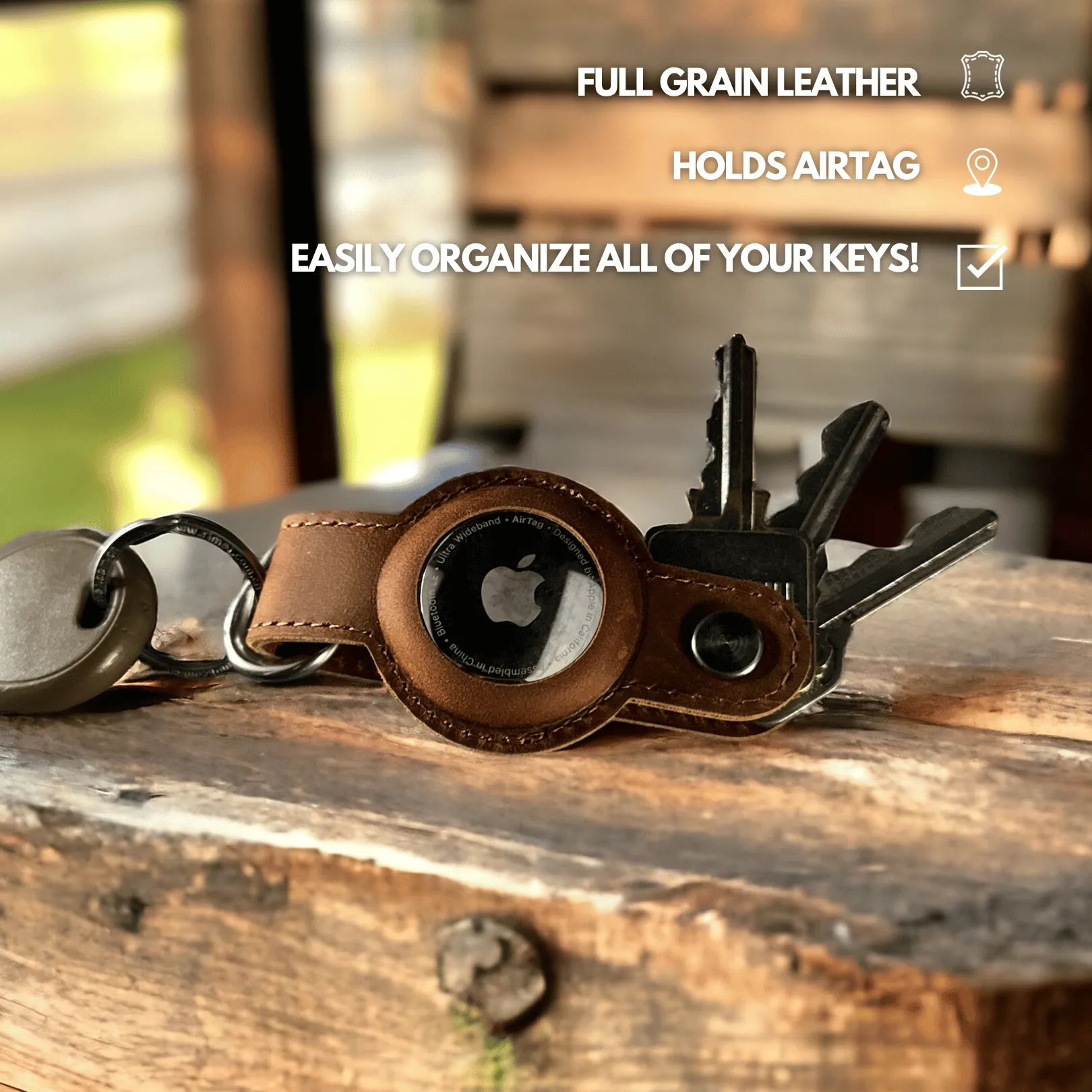 Leather AirTag Key Organizer sold by Double Oak Essentials product image thumbnail 2