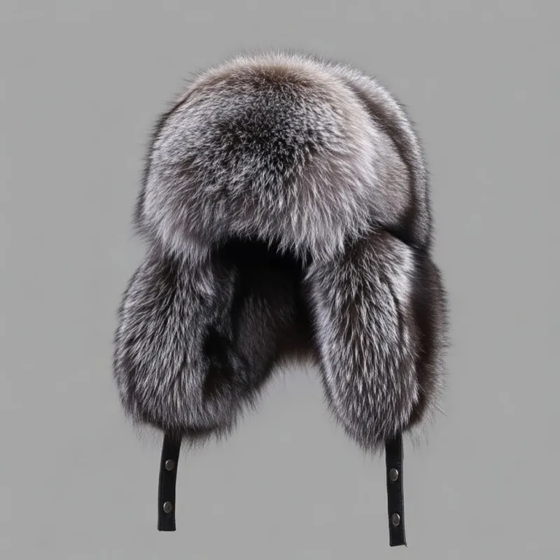 MOGSki SILVER FOX FUR TRAPPER HAT made by MOGSki