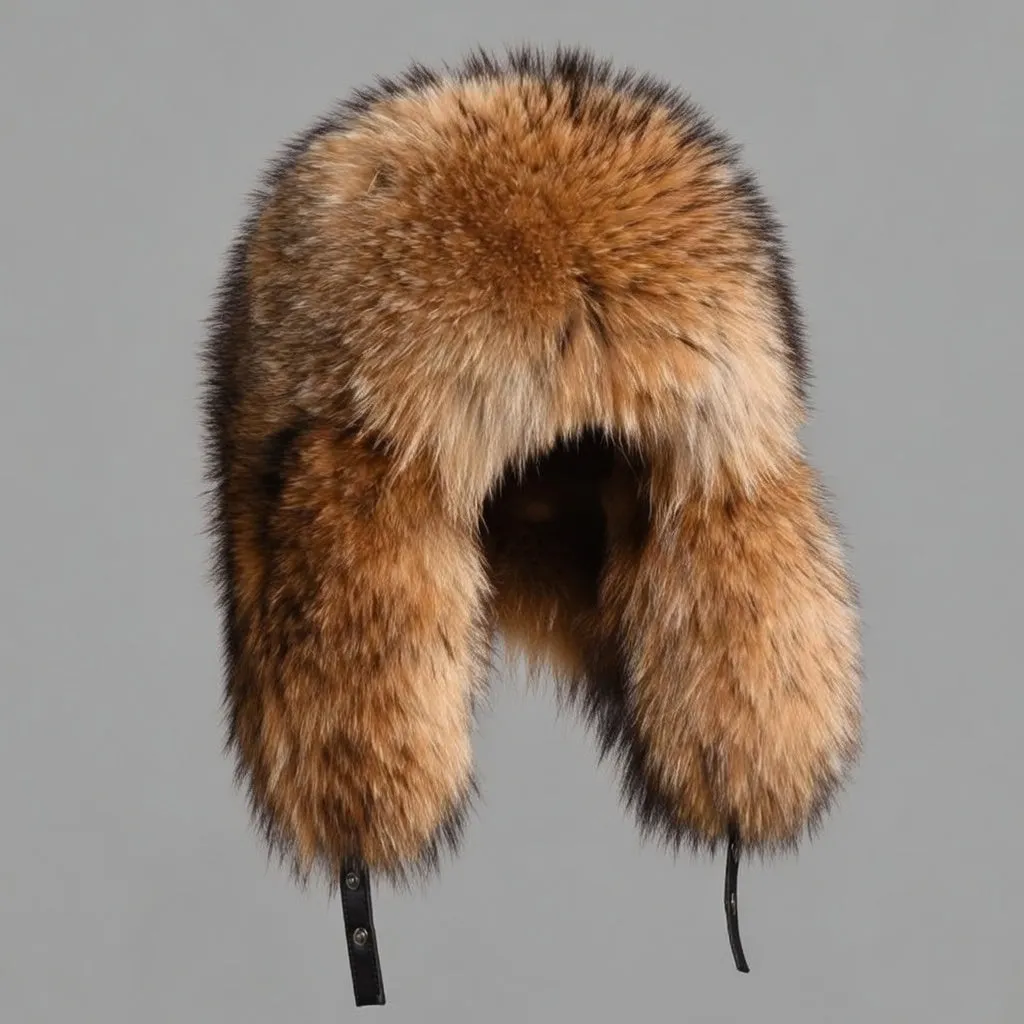 MOGSki GOLDEN RACCOON FUR TRAPPER HAT sold by MOGSki