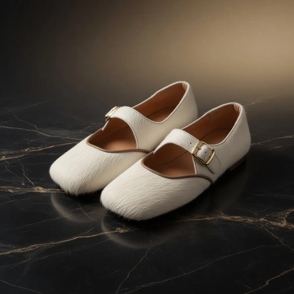 MOGSki IVORY CALF HAIR MARY JANE sold by MOGSki