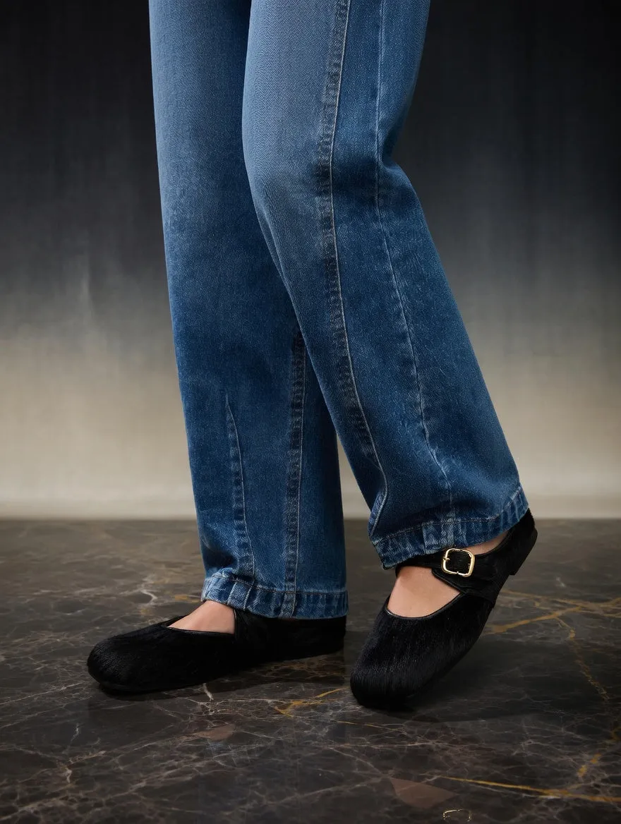MOGSki NOIR BLACK MARY JANE CALF HAIR FLAT sold by MOGSki product image thumbnail 2