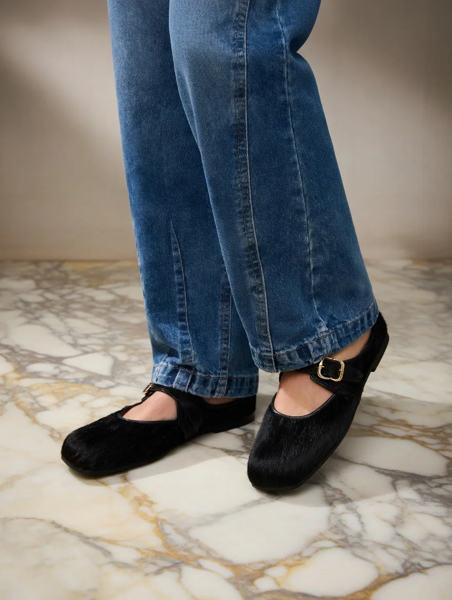MOGSki NOIR BLACK MARY JANE CALF HAIR FLAT sold by MOGSki product image thumbnail 5