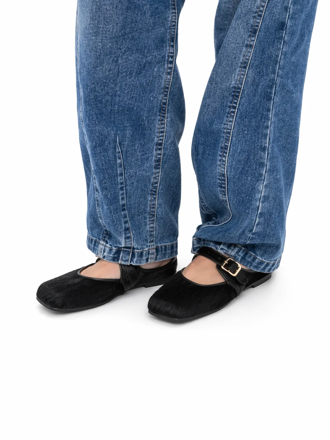 MOGSki NOIR BLACK MARY JANE CALF HAIR FLAT sold by MOGSki product image thumbnail 3