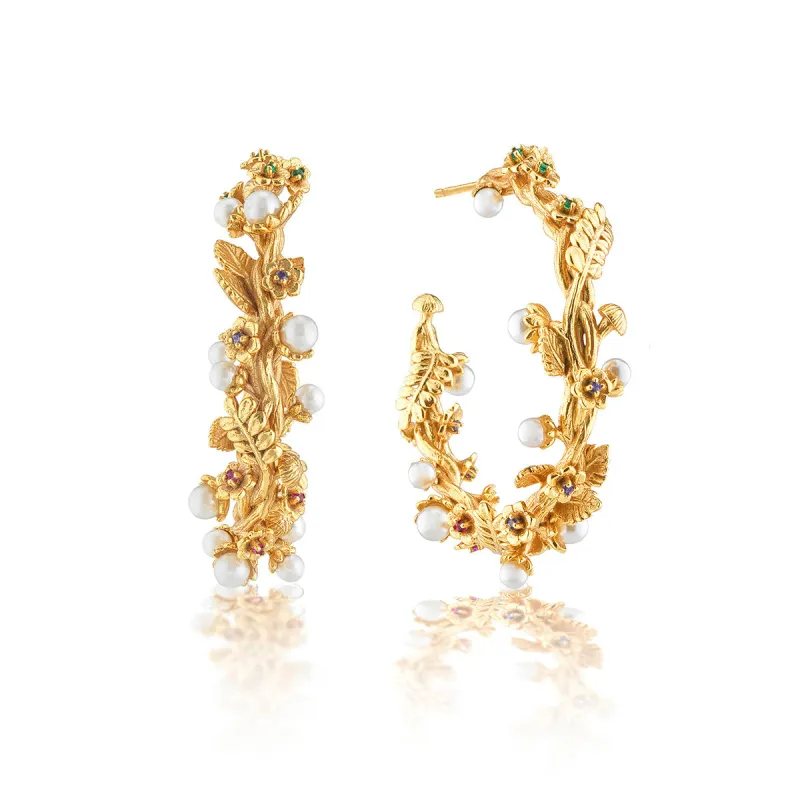 Meadow Grande Hoop Earrings - Pearl sold by Capucine De Wulf