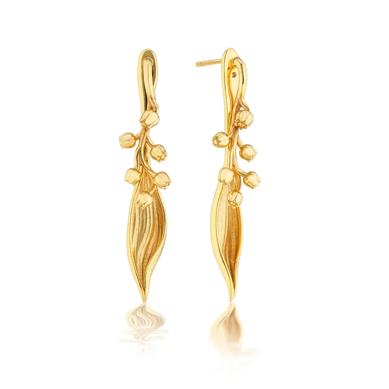 Meadow Lily of the Valley Convertible Earrings - Gold sold by Capucine De Wulf