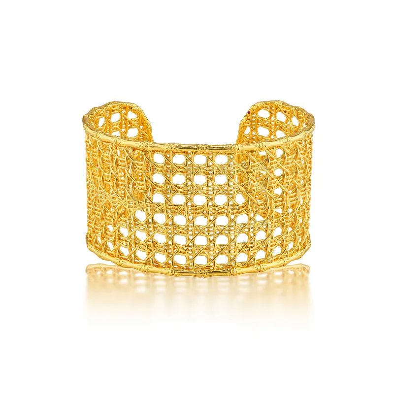 Veranda Caning Cuff - Gold sold by Capucine De Wulf
