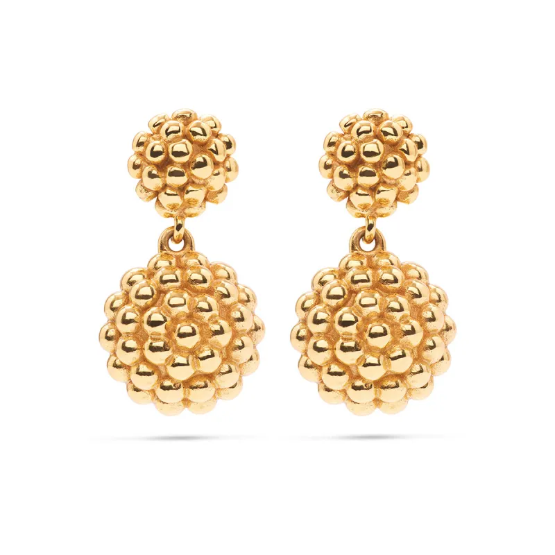 Berry Double Drop Earrings - Gold sold by Capucine De Wulf