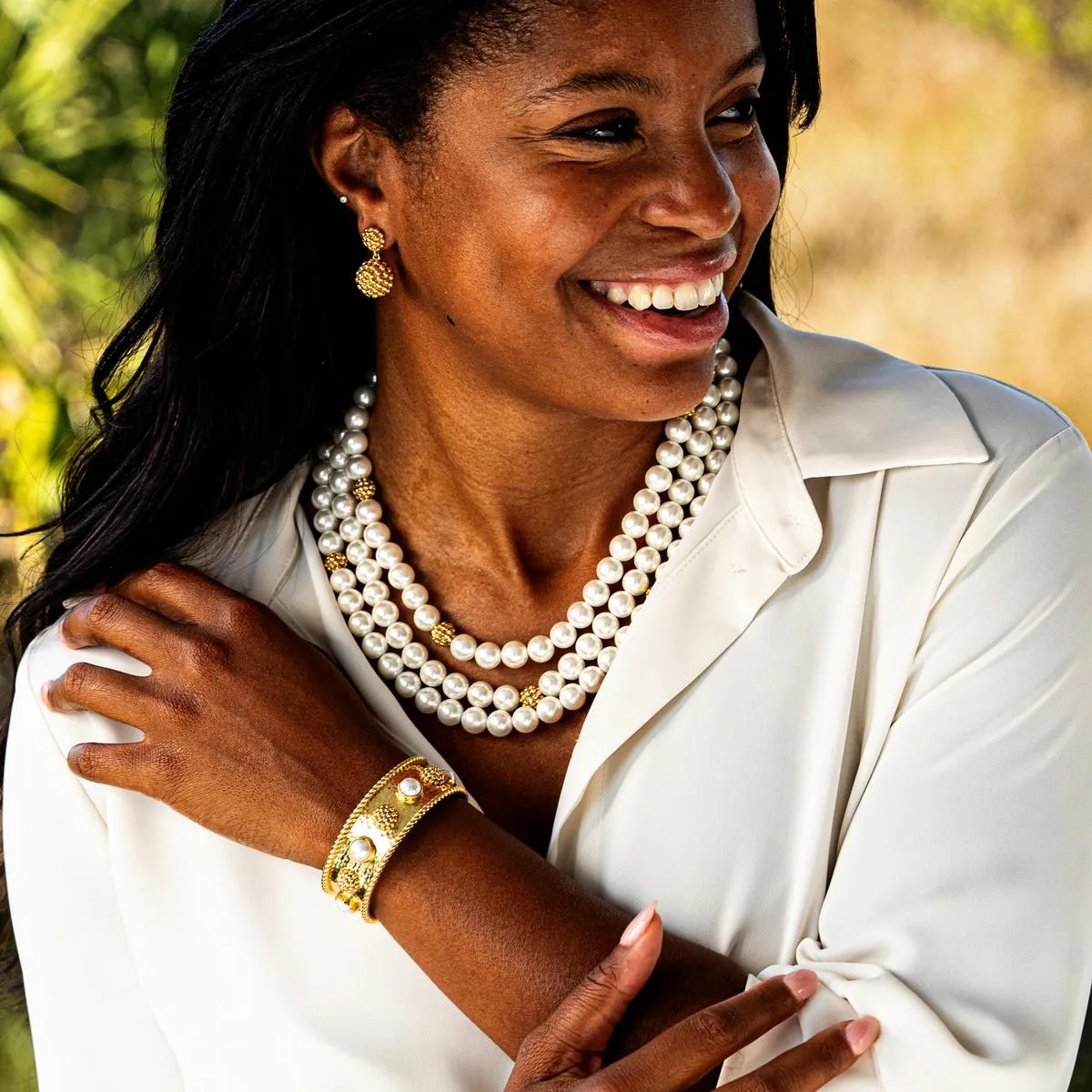 Berry Double Drop Earrings - Gold sold by Capucine De Wulf product image thumbnail 2