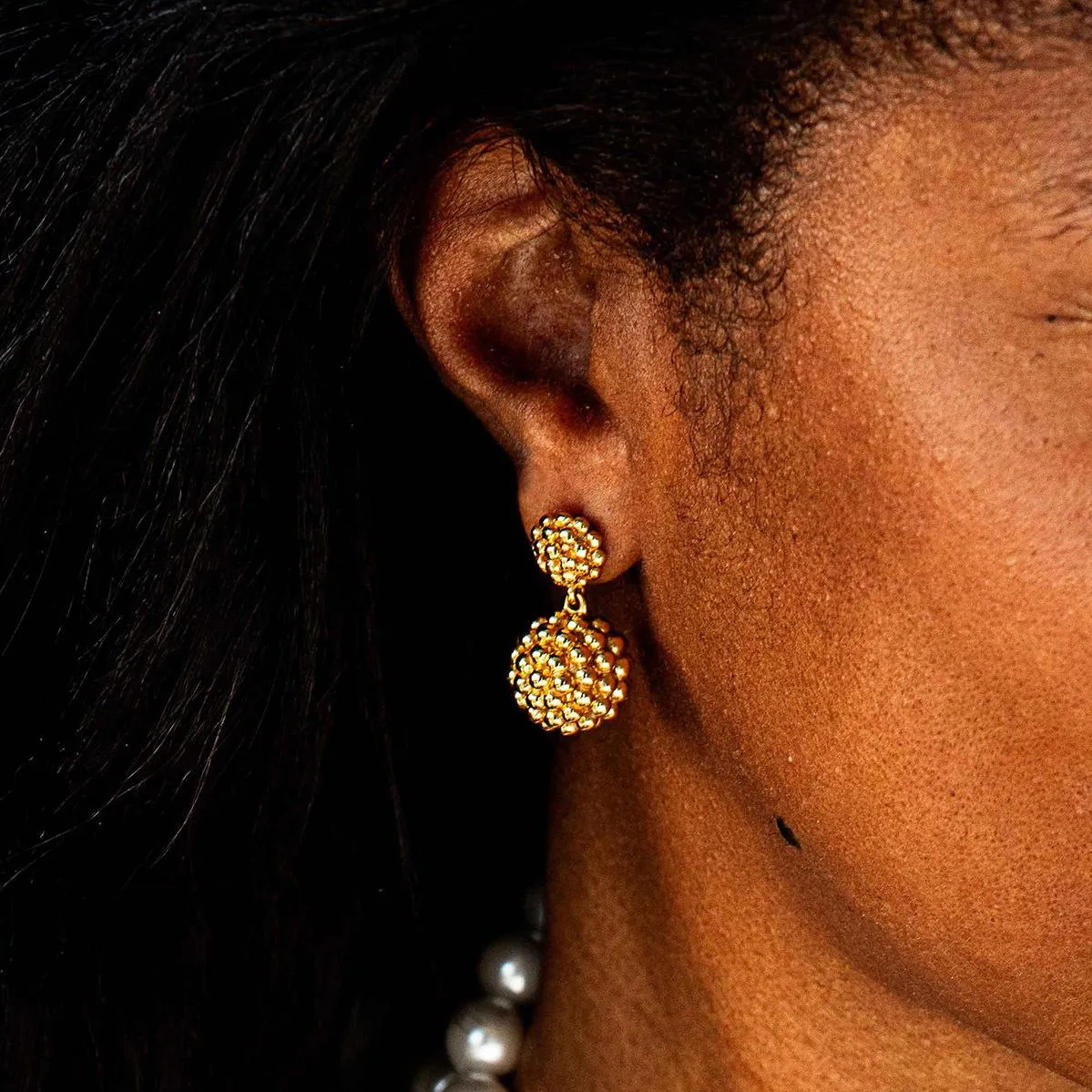 Berry Double Drop Earrings - Gold sold by Capucine De Wulf product image thumbnail 3