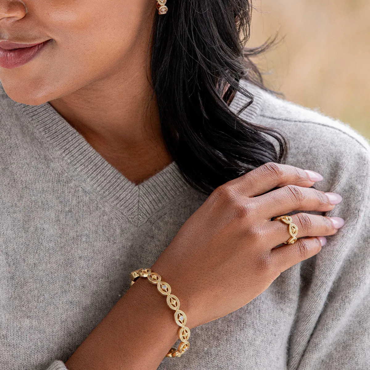 Monique Hinged Bangle - Clear Cubic Zirconia sold by Capucine De Wulf product image thumbnail 3