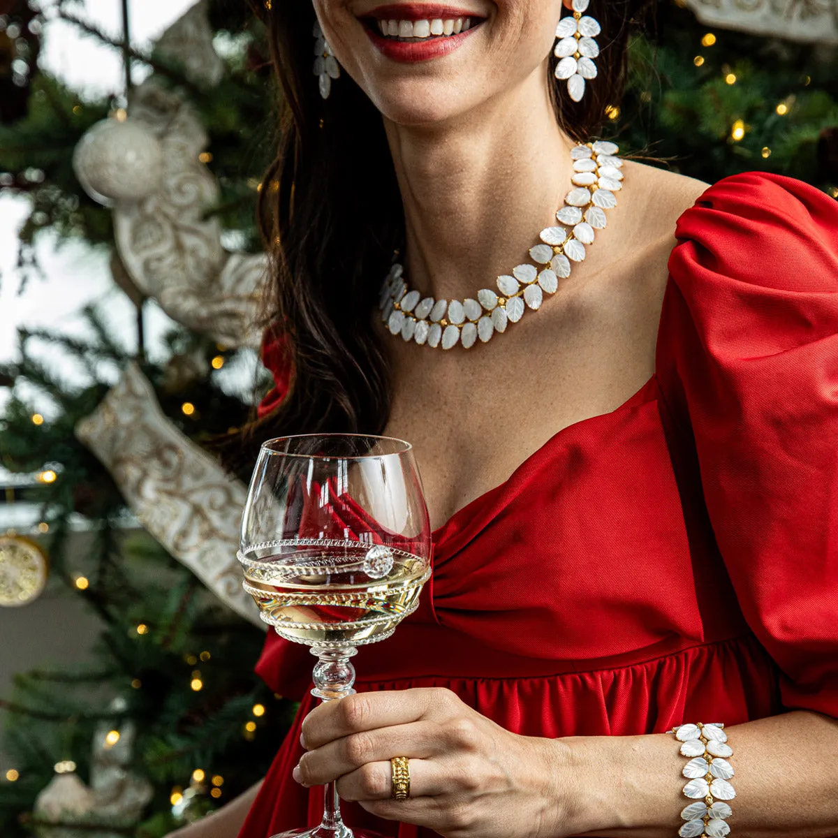 Mermaid Garden Vine Drop Earrings - MOP sold by Capucine De Wulf product image thumbnail 5